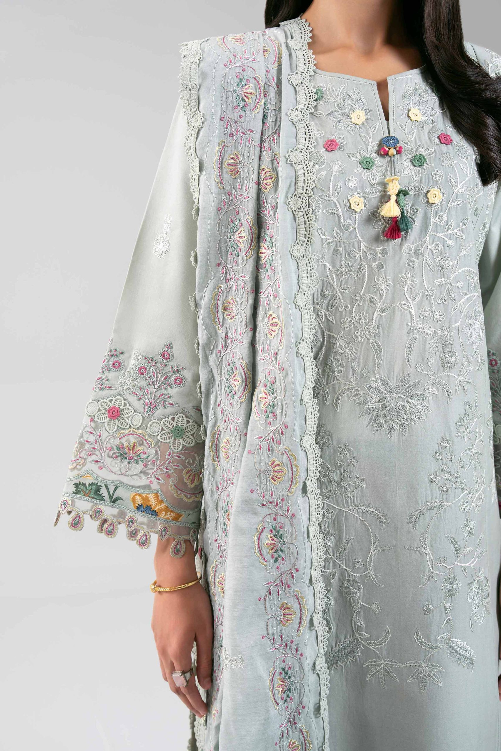 3 Piece - Digital Printed Embroidered Suit - 42601402 - Image 4
