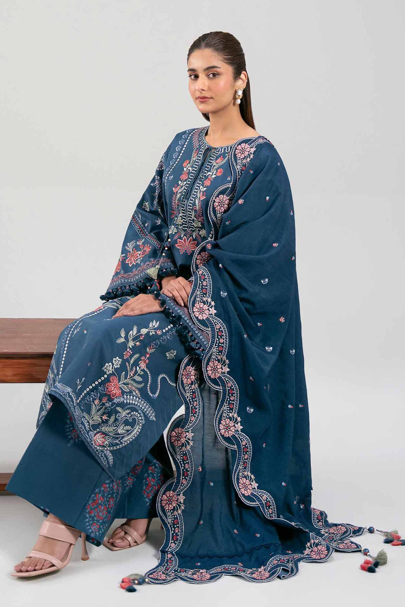 3 Piece - Digital Printed Embroidered Suit - 42601403 - Image 2