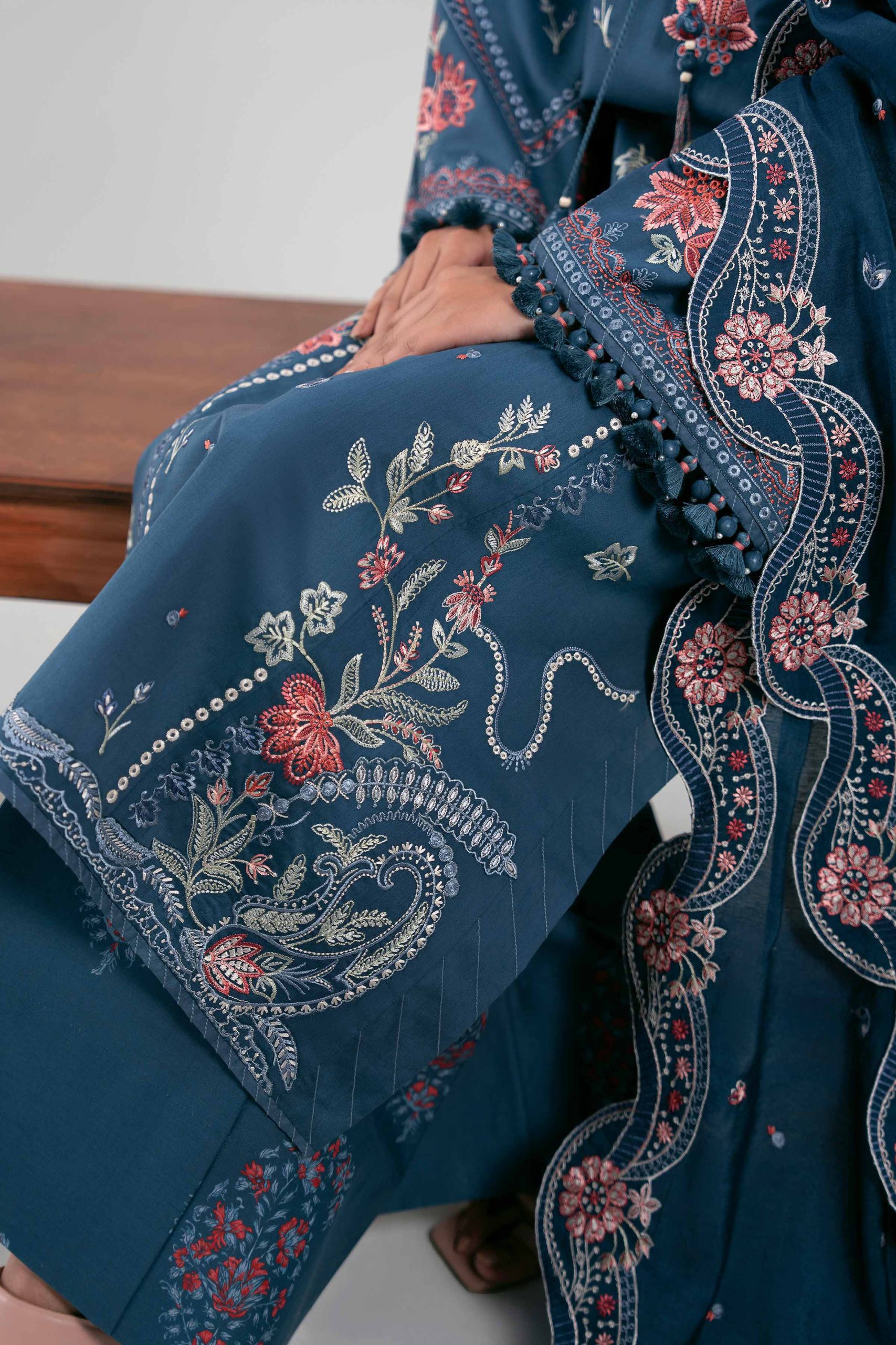 3 Piece - Digital Printed Embroidered Suit - 42601403 - Image 5