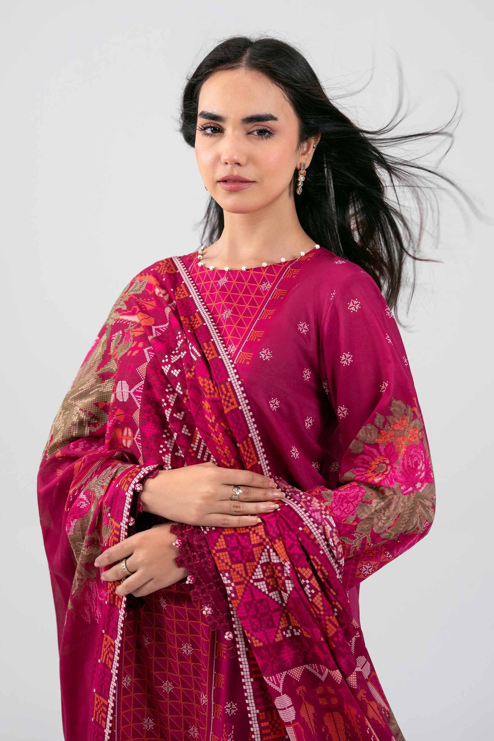 3 Piece - Digital Printed Embroidered Suit - 42601457 - Image 2