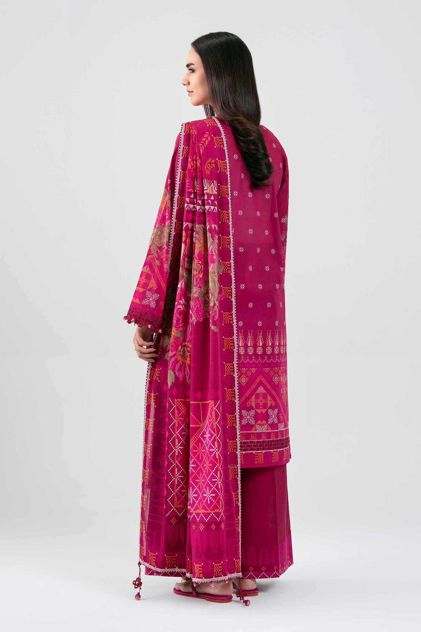 3 Piece - Digital Printed Embroidered Suit - 42601457 - Image 3