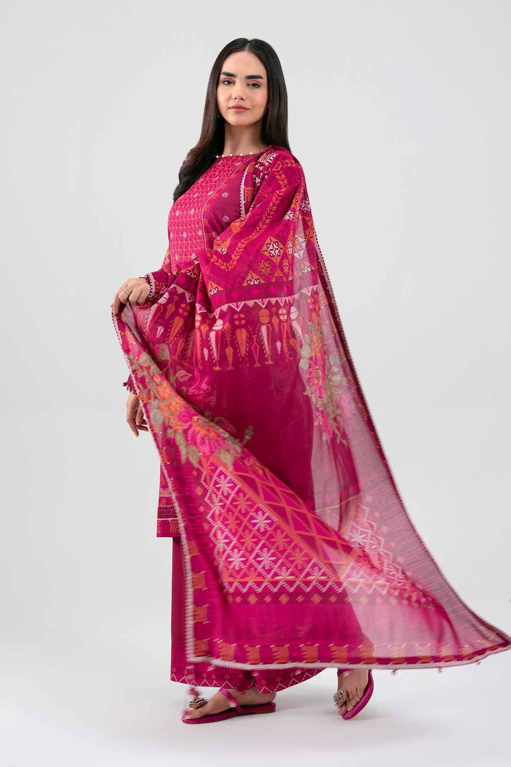3 Piece - Digital Printed Embroidered Suit - 42601457 - Image 4