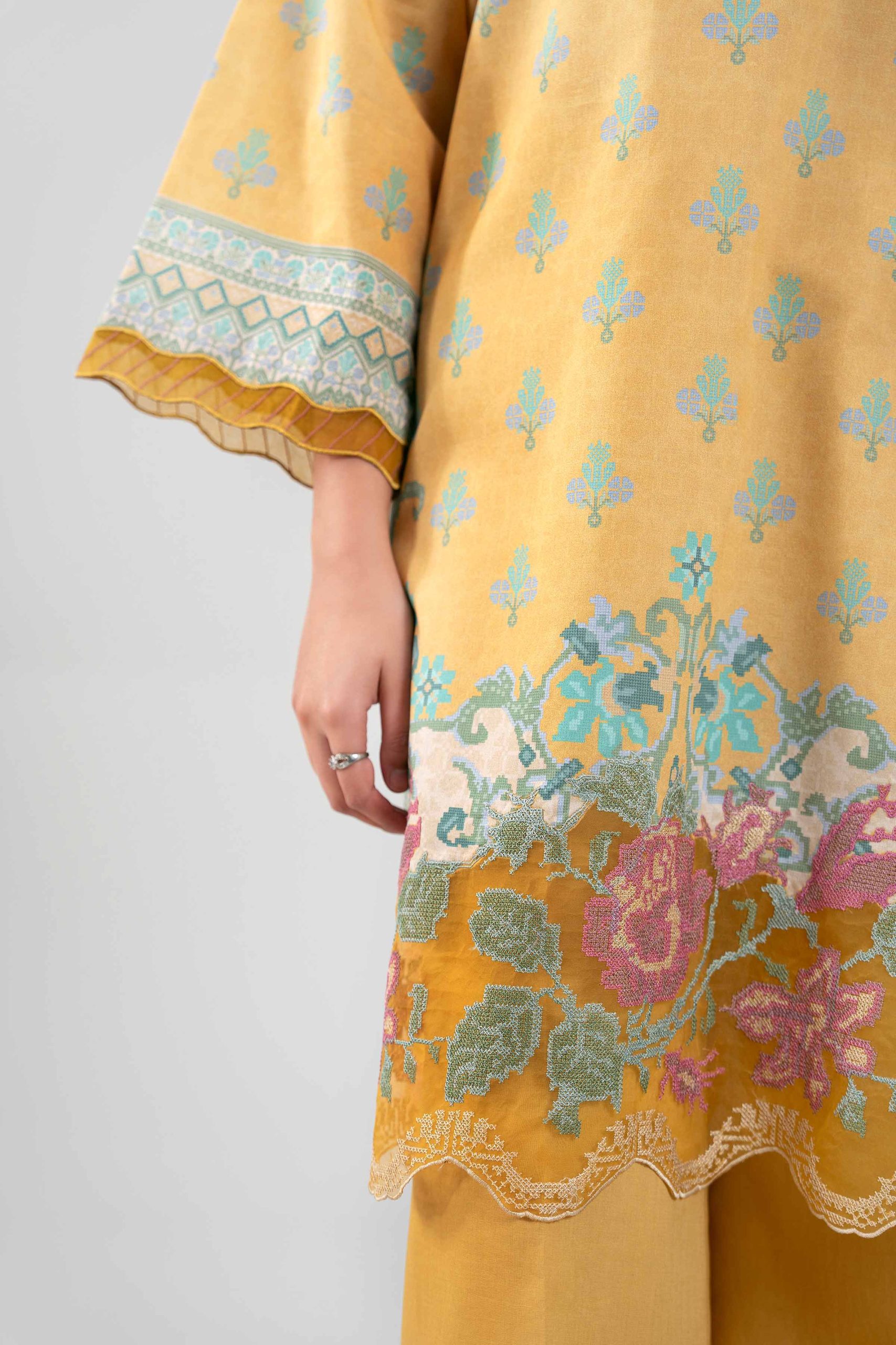 3 Piece - Digital Printed Embroidered Suit - 42601459 - Image 4