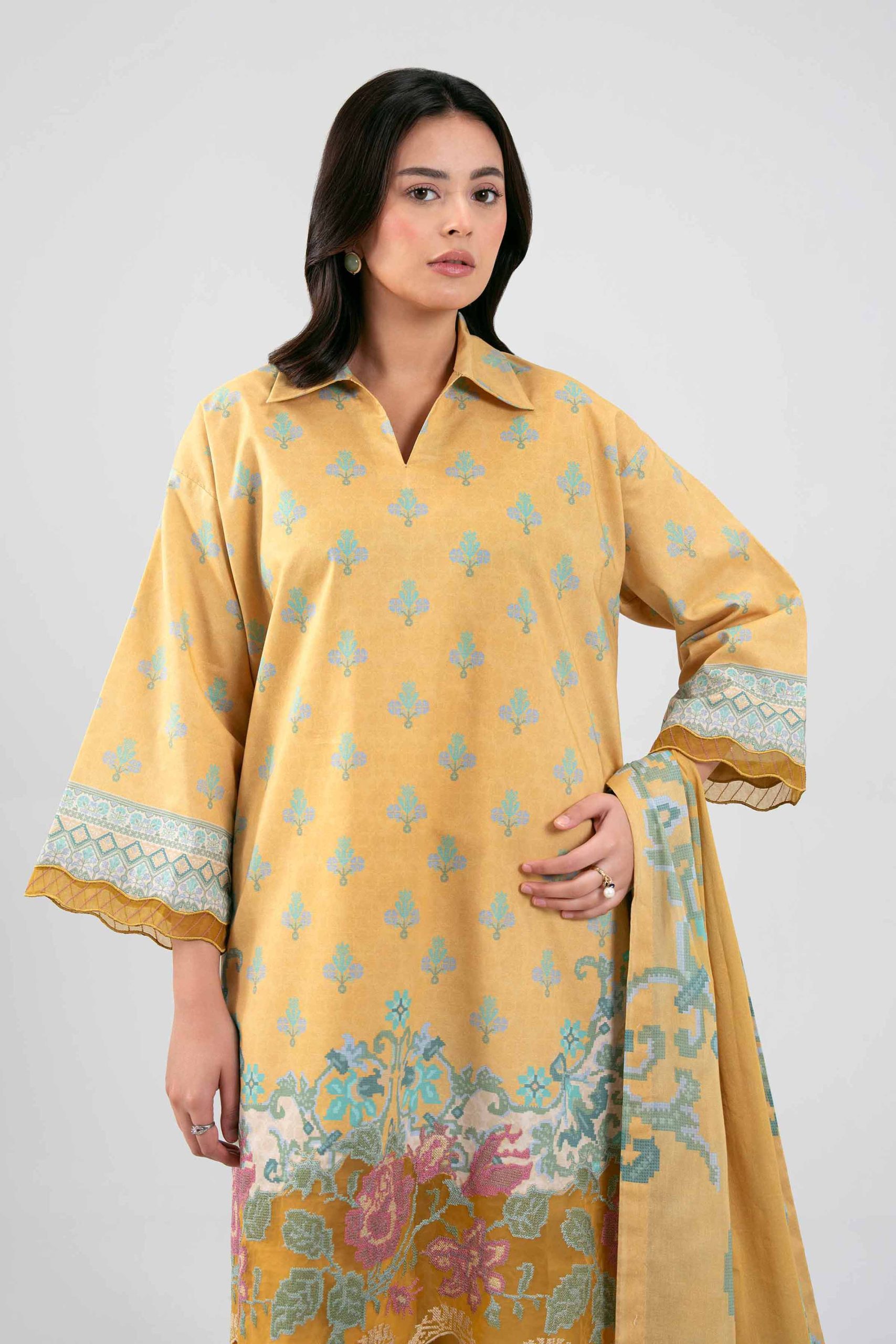 3 Piece - Digital Printed Embroidered Suit - 42601459 - Image 2