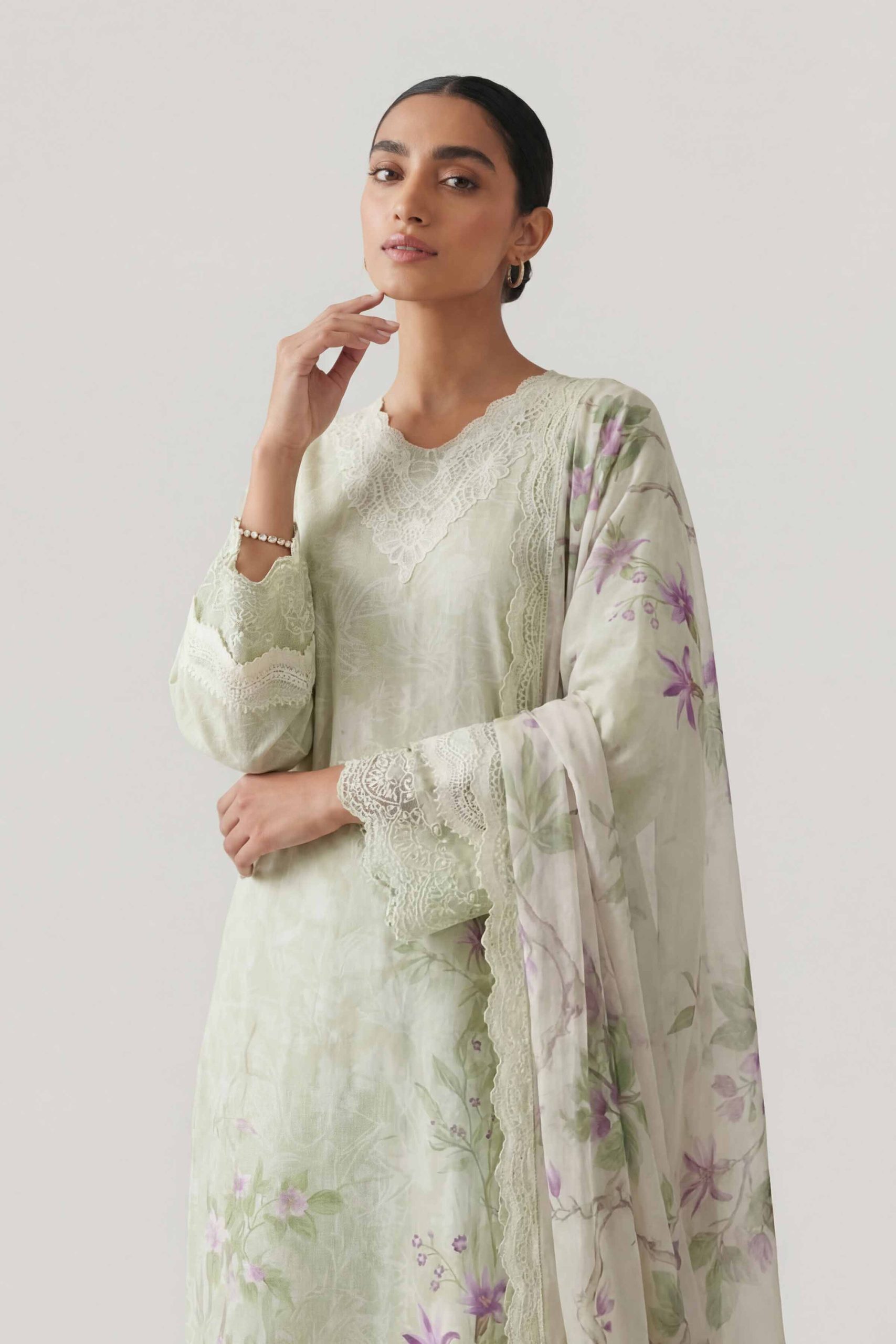 3 Piece - Digital Printed Embroidered Suit - 42601460 - Image 2