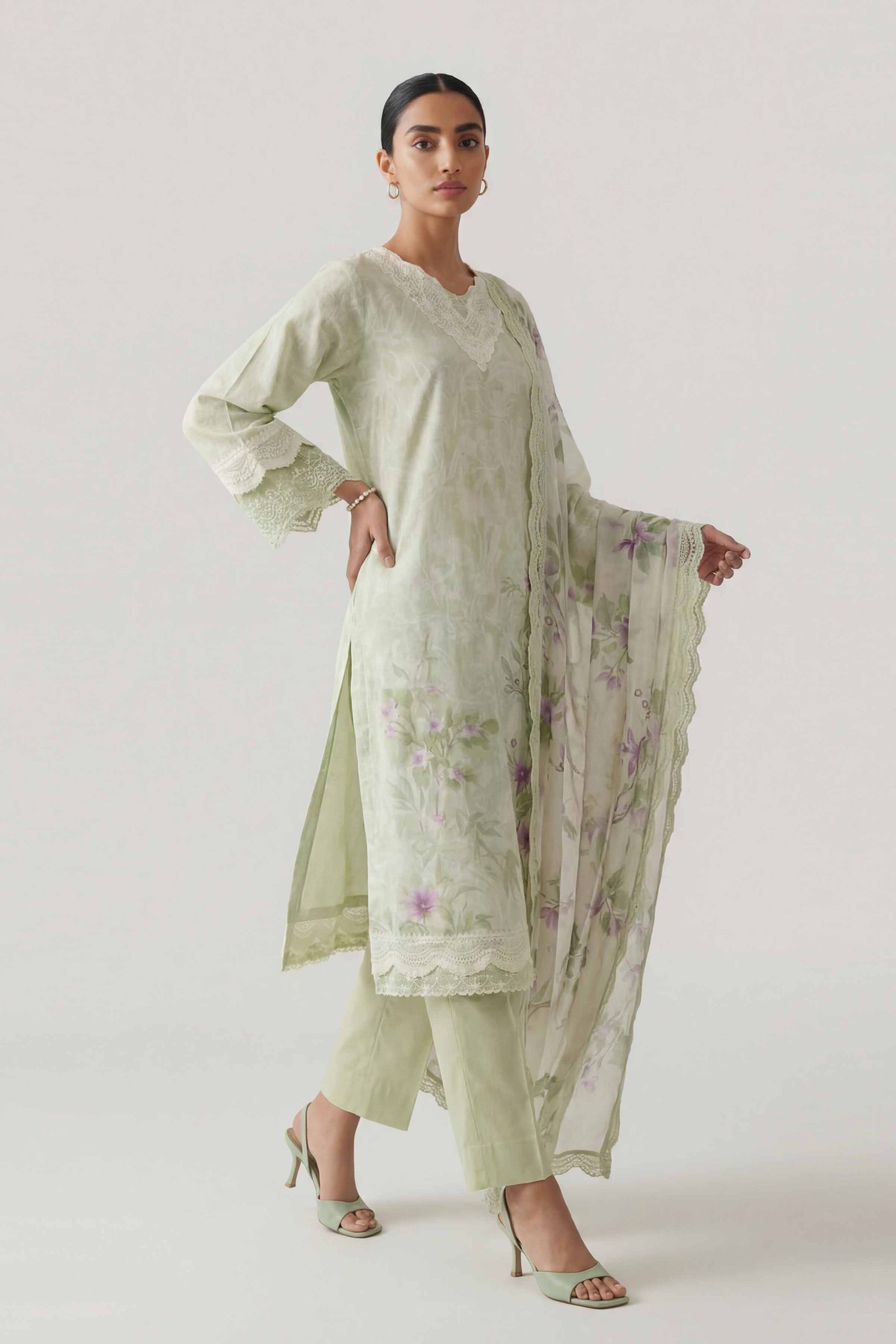 3 Piece - Digital Printed Embroidered Suit - 42601460 - Image 3