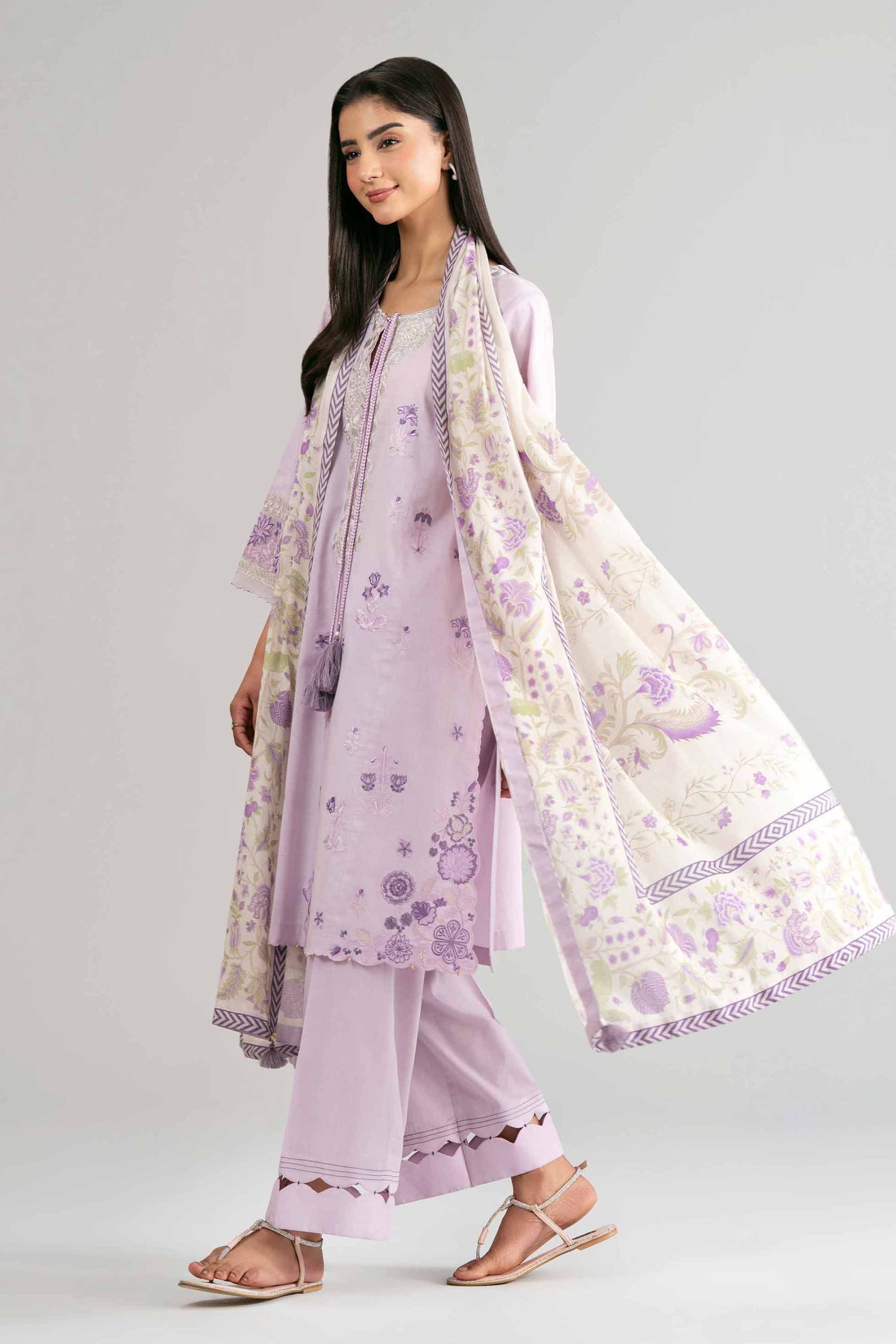 3 Piece - Digital Printed Embroidered Suit - 42601526 - Image 3