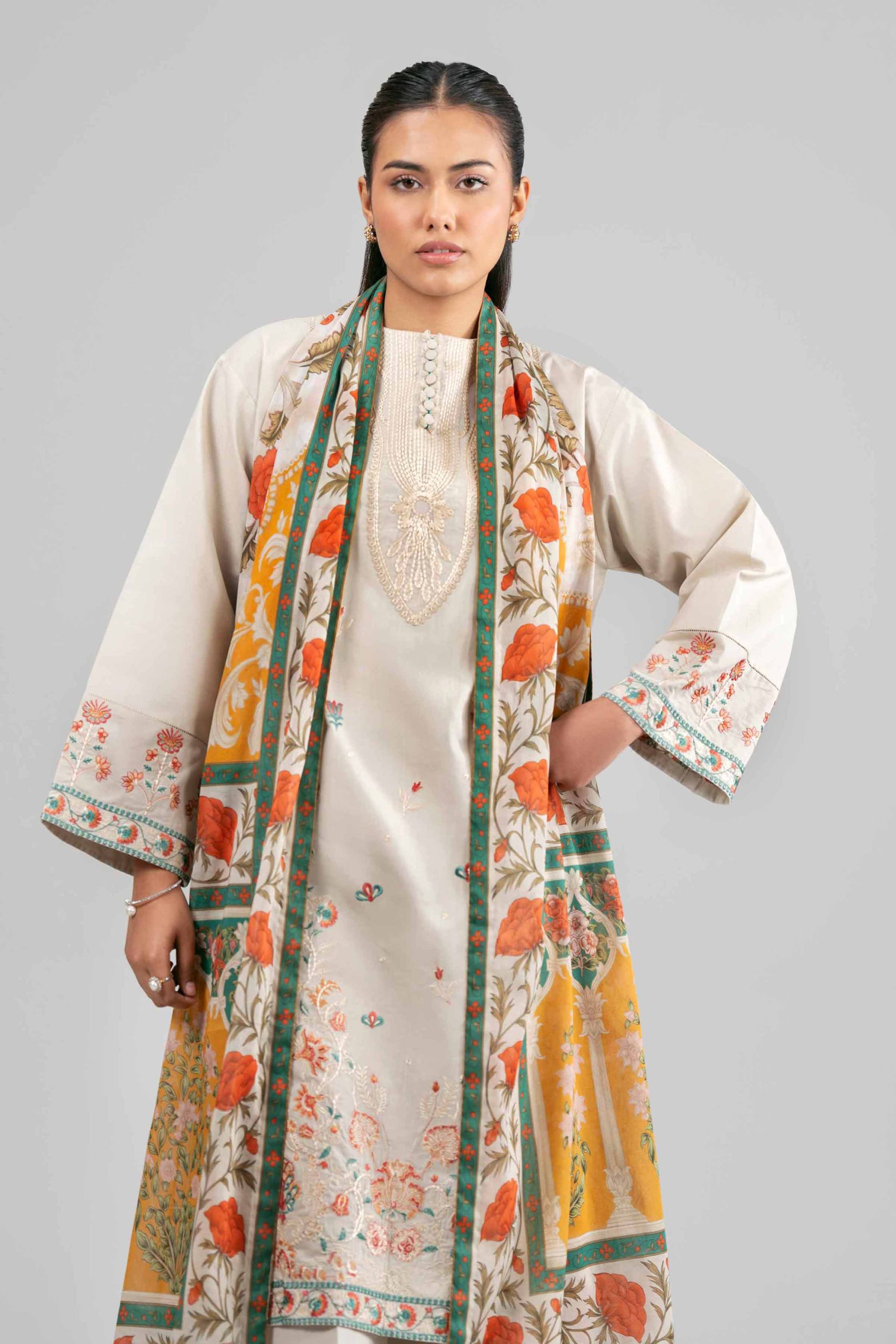 3 Piece - Digital Printed Embroidered Suit - 42601527 - Image 5