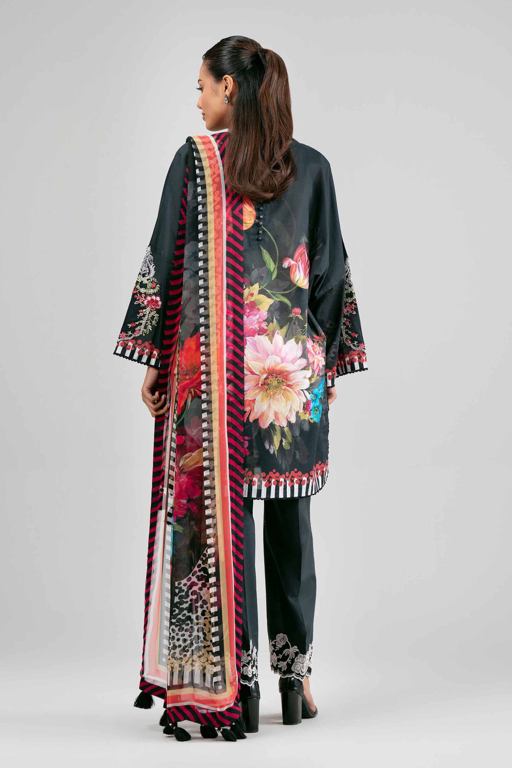 3 Piece - Digital Printed Embroidered Suit - 42601555 - Image 3