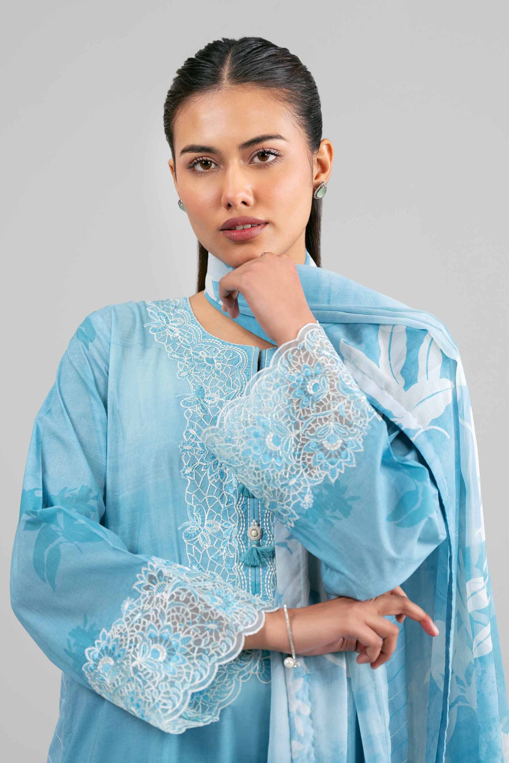 3 Piece - Digital Printed Embroidered Suit - 42601559 - Image 2
