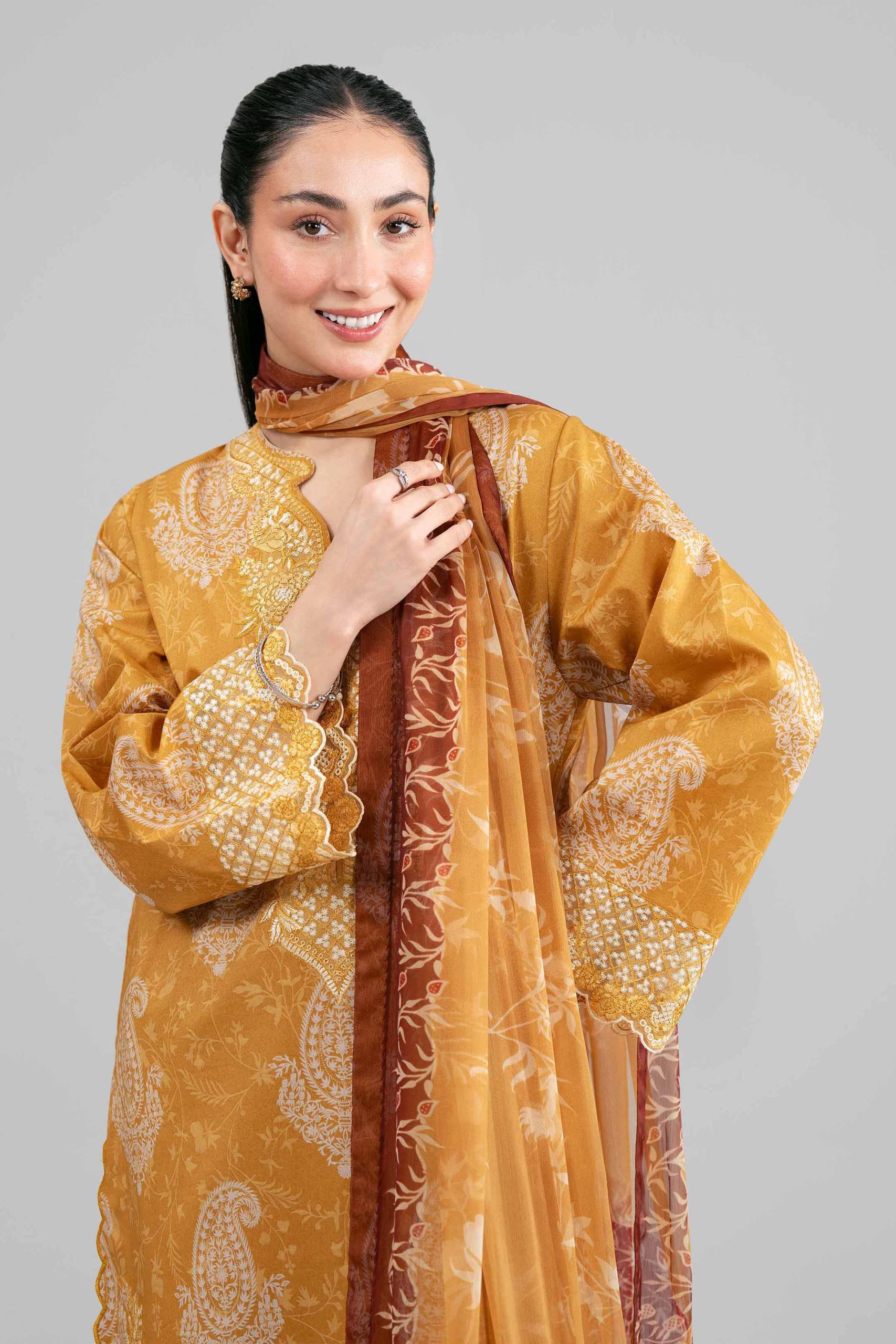 3 Piece - Digital Printed Embroidered Suit - 42601564 - Image 2