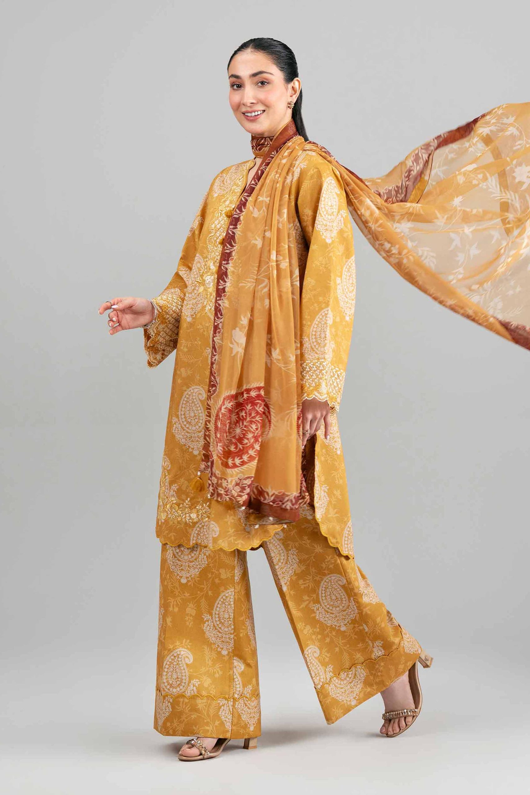 3 Piece - Digital Printed Embroidered Suit - 42601564 - Image 5