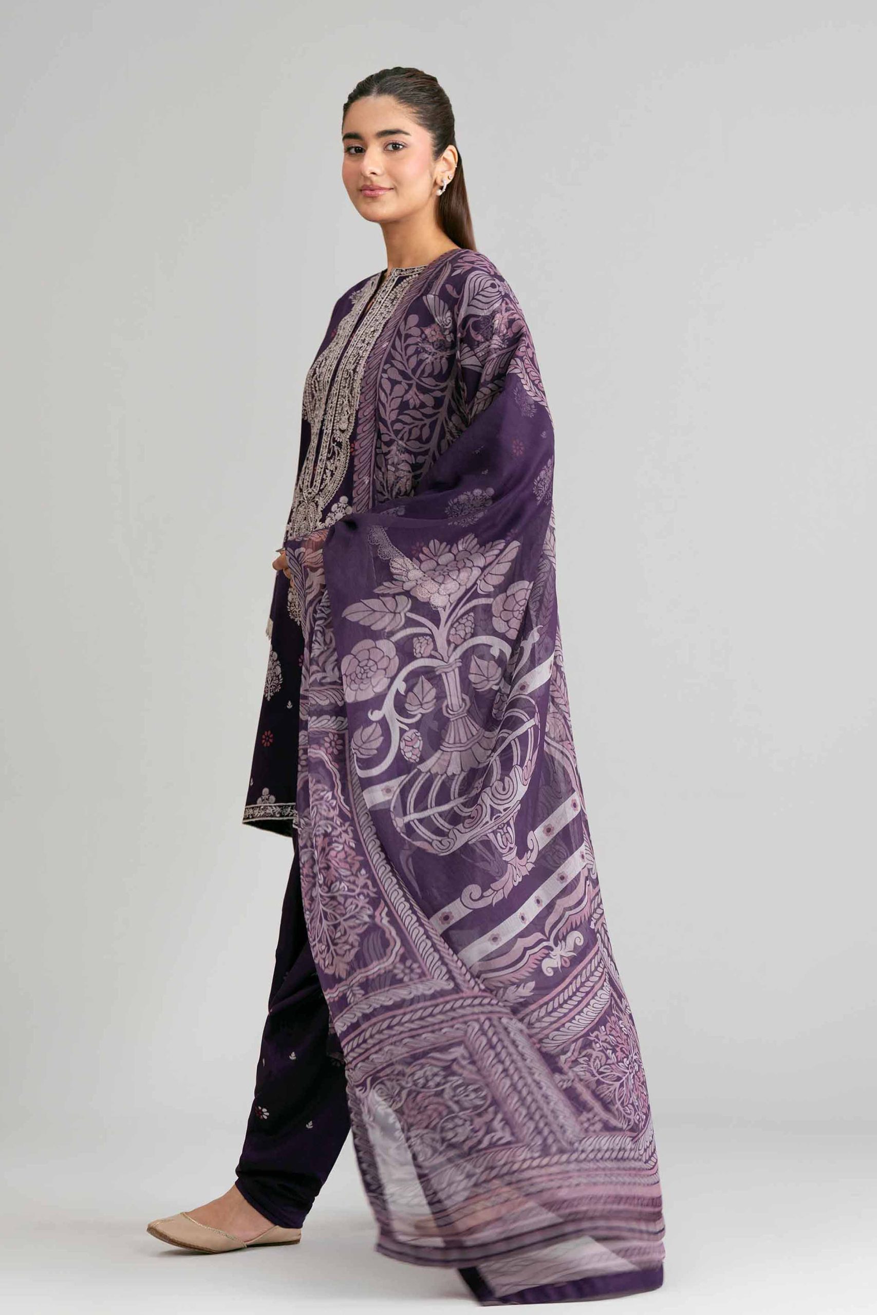 3 Piece - Digital Printed Embroidered Suit - 42601566 - Image 4