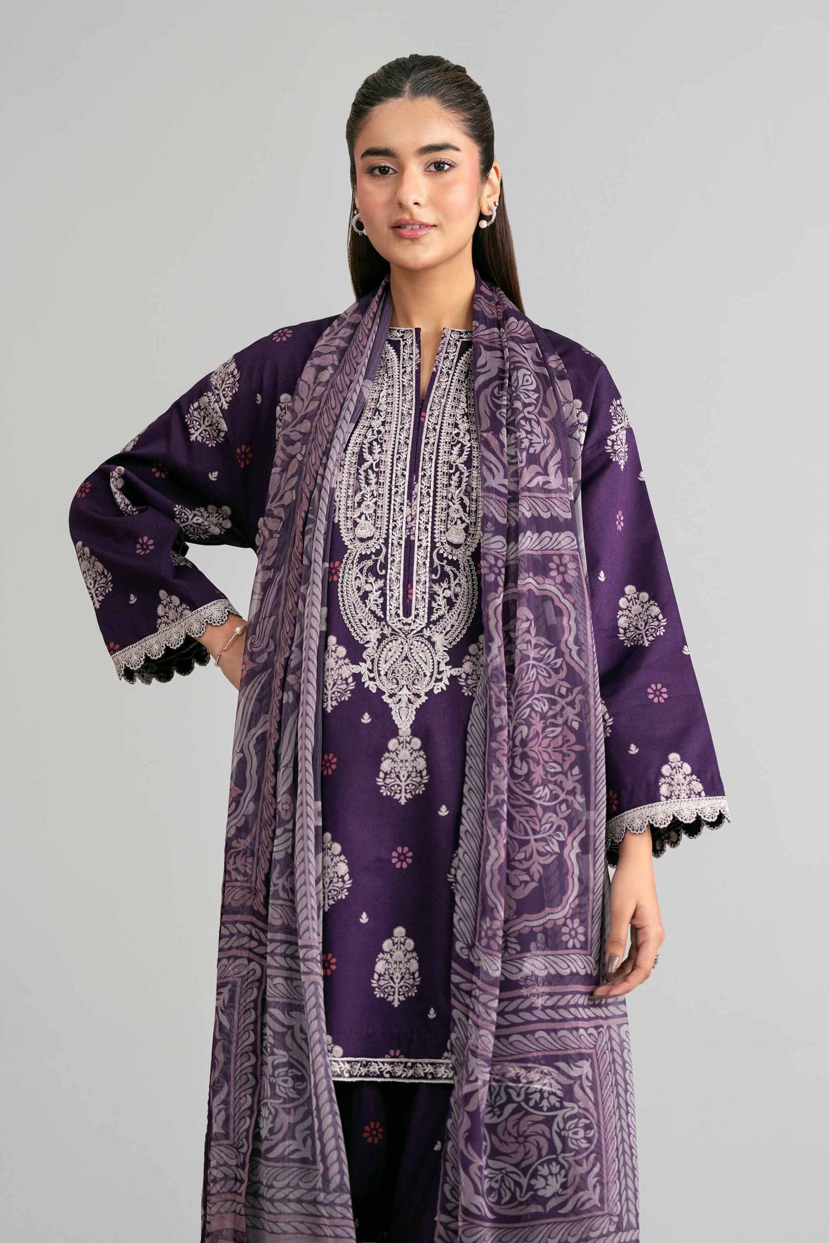 3 Piece - Digital Printed Embroidered Suit - 42601566 - Image 2