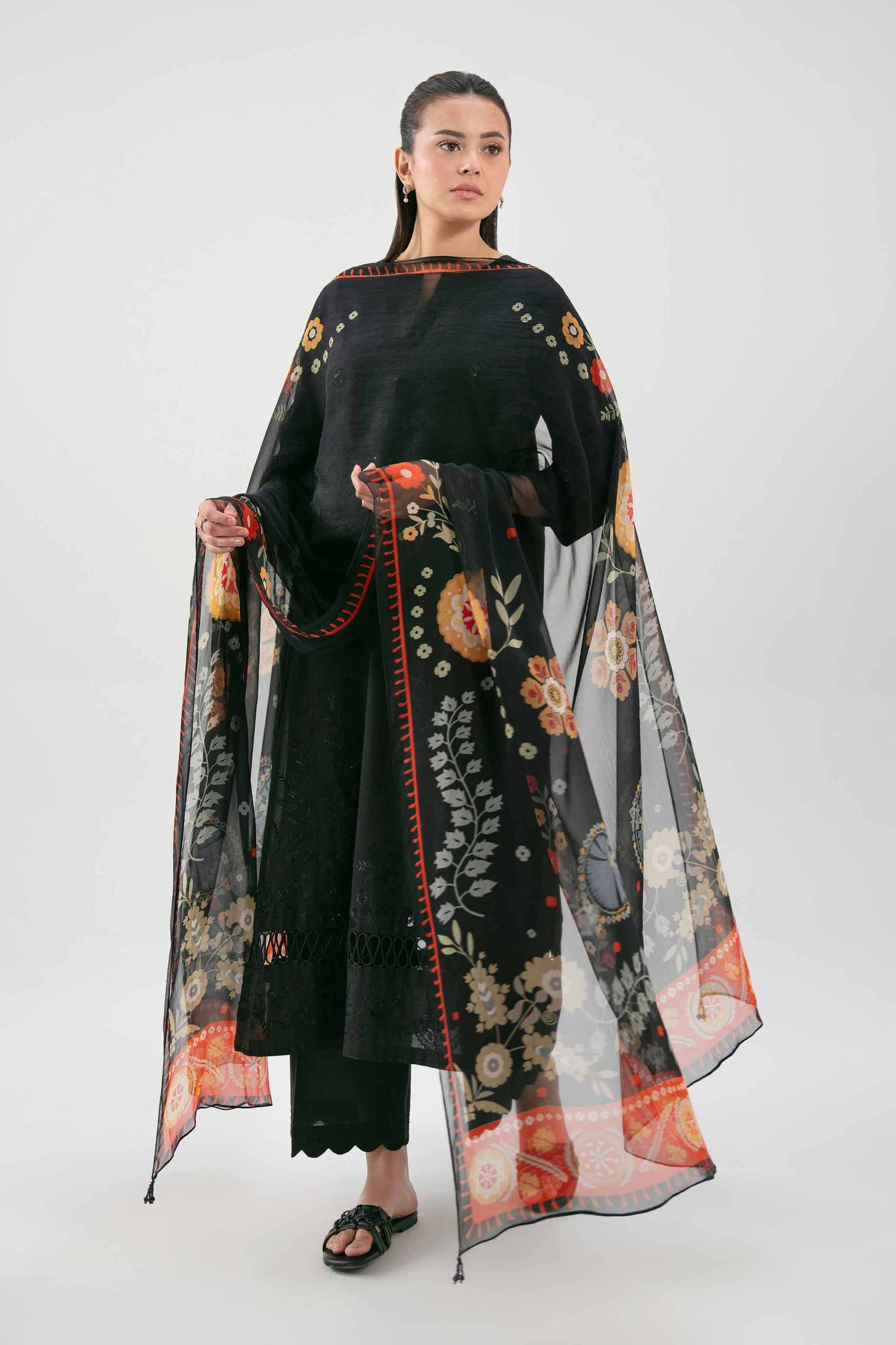 3 Piece - Digital Printed Embroidered Suit - 42619516 - Image 5