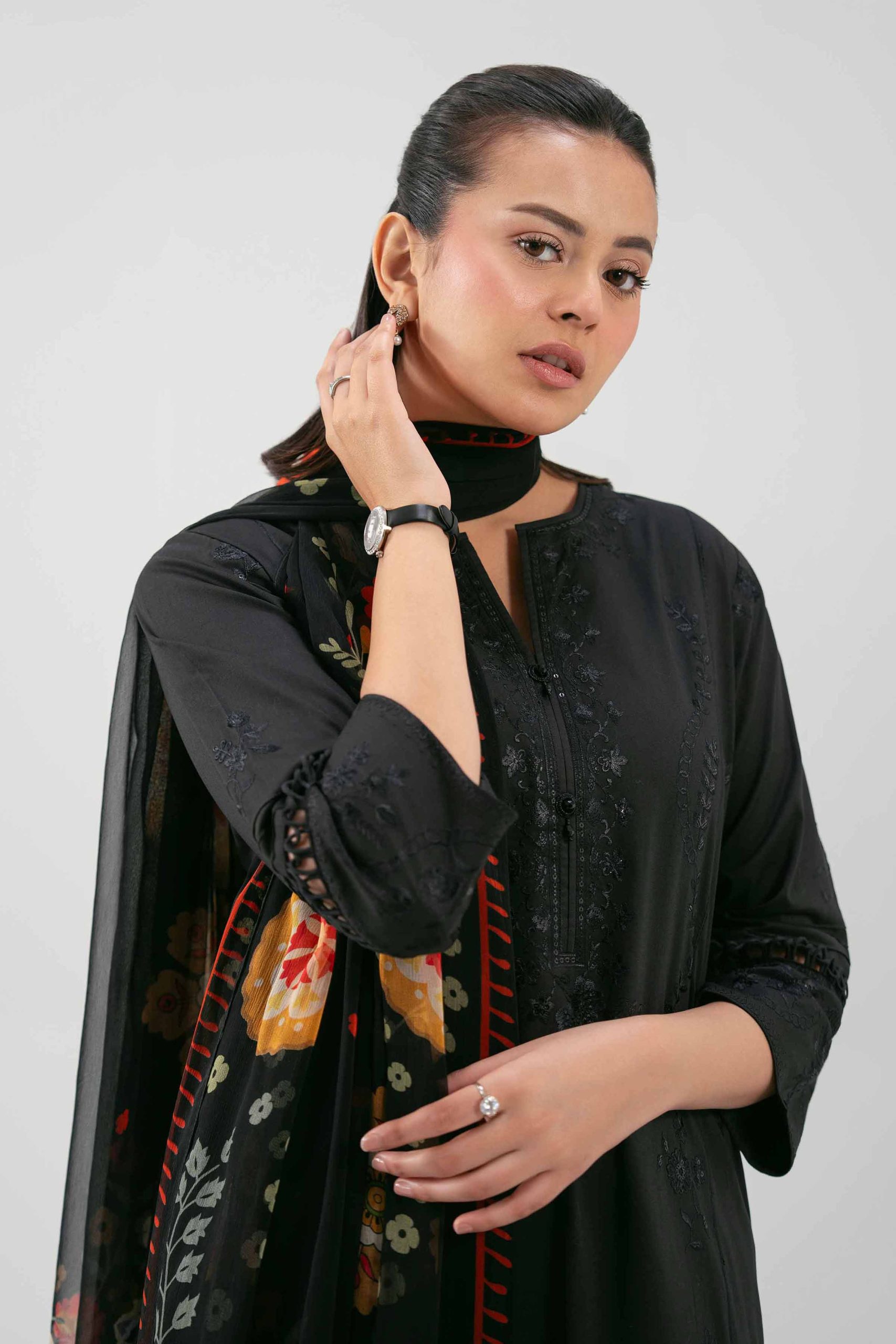 3 Piece - Digital Printed Embroidered Suit - 42619516 - Image 4