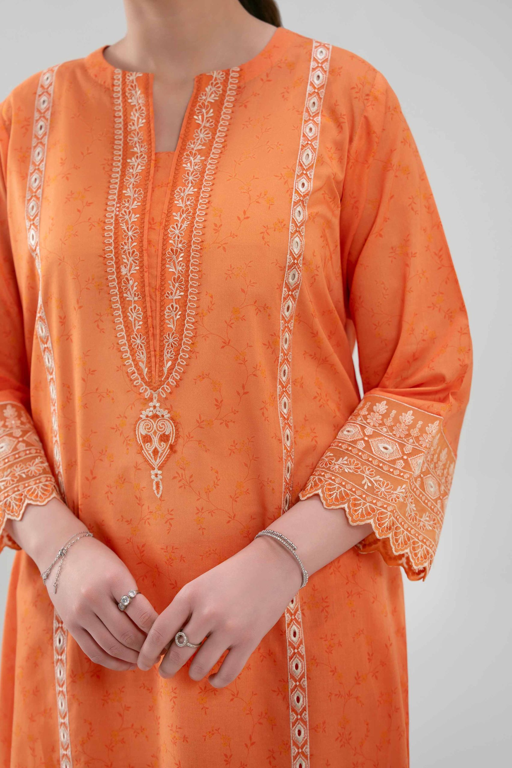 3 Piece - Digital Printed Embroidered Suit - 42619519 - Image 4
