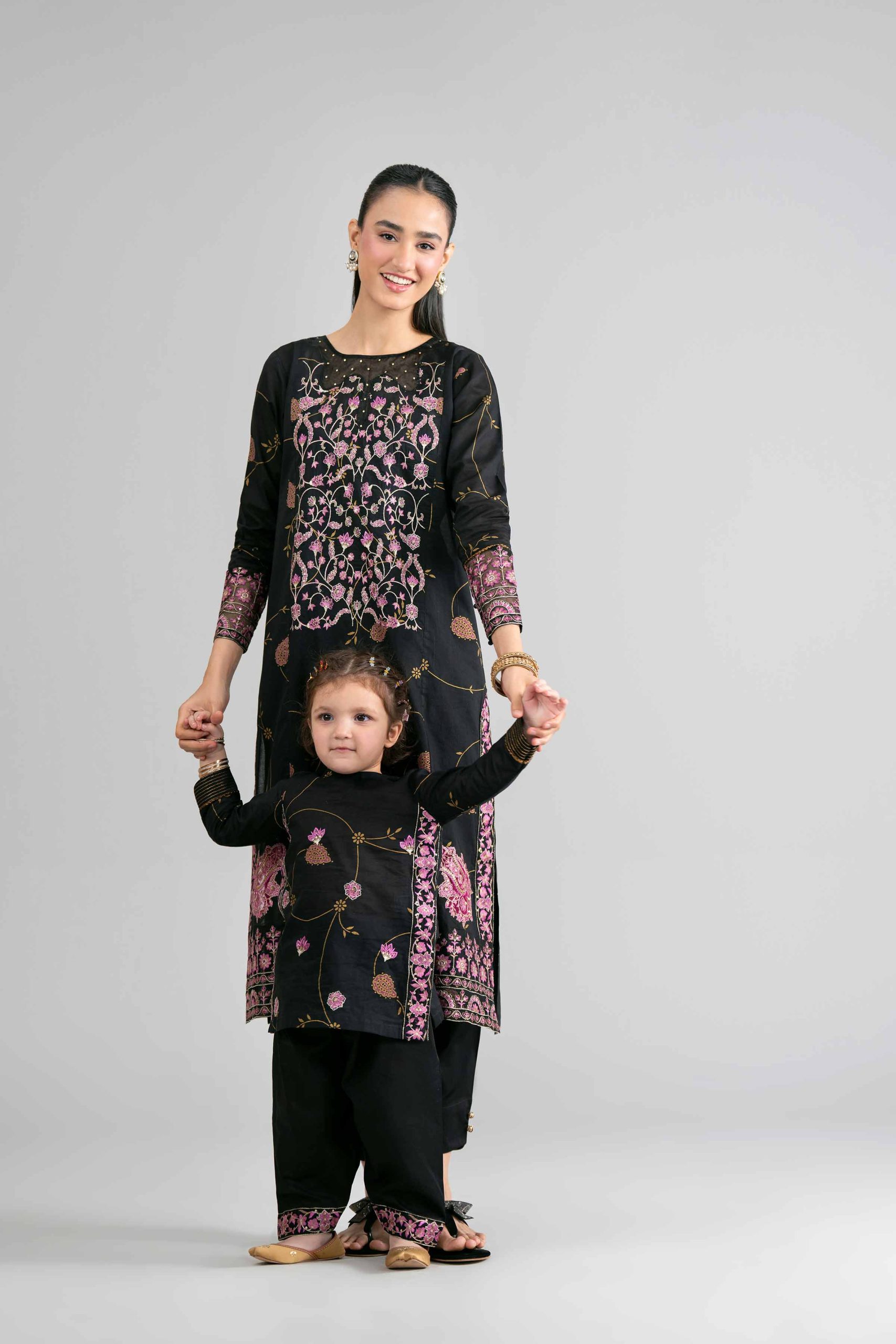 2 Piece - Printed Embroidered Suit - PMD26-03 D - Image 3