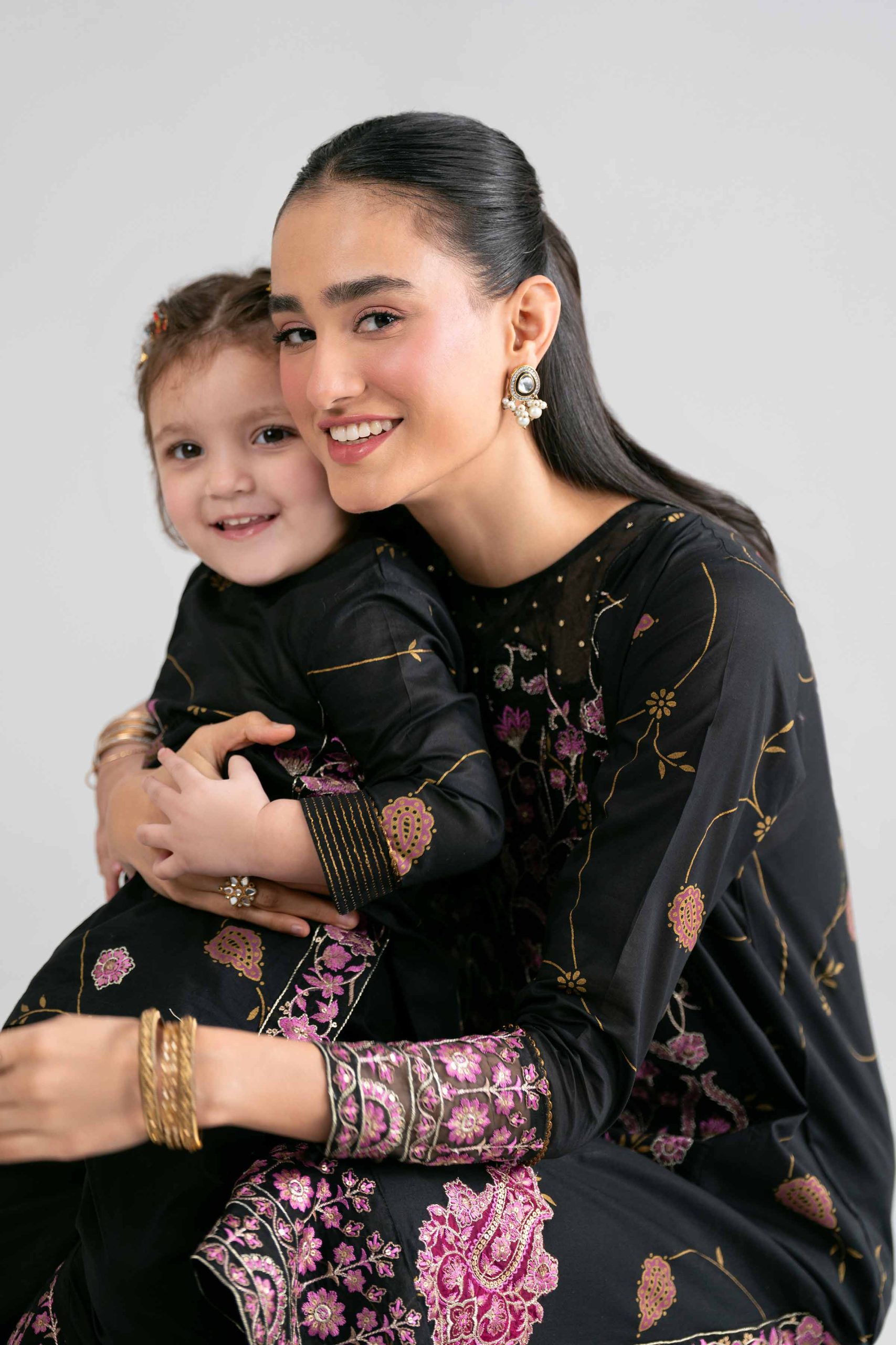 2 Piece - Printed Embroidered Suit - PMD26-03 M - Image 5