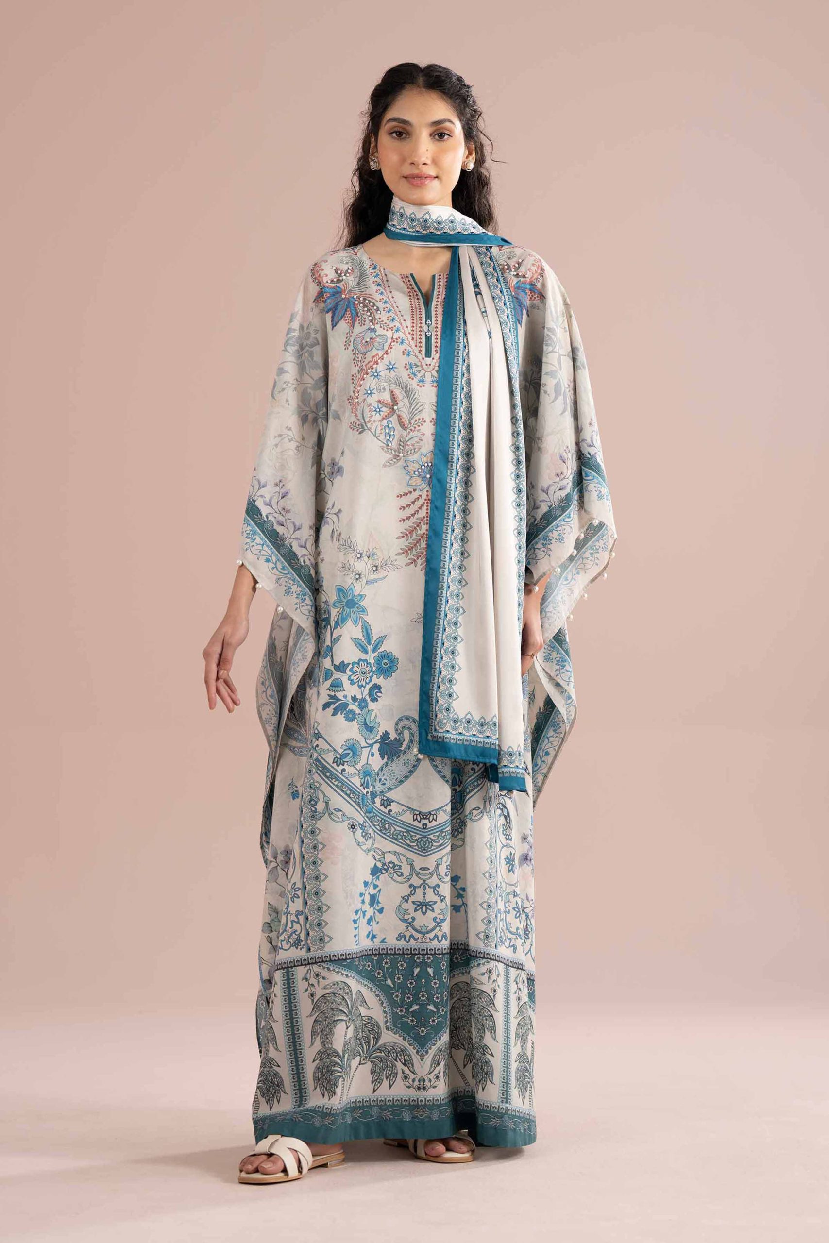 2 Piece - Printed Kaftan - FE26-70 - Image 3