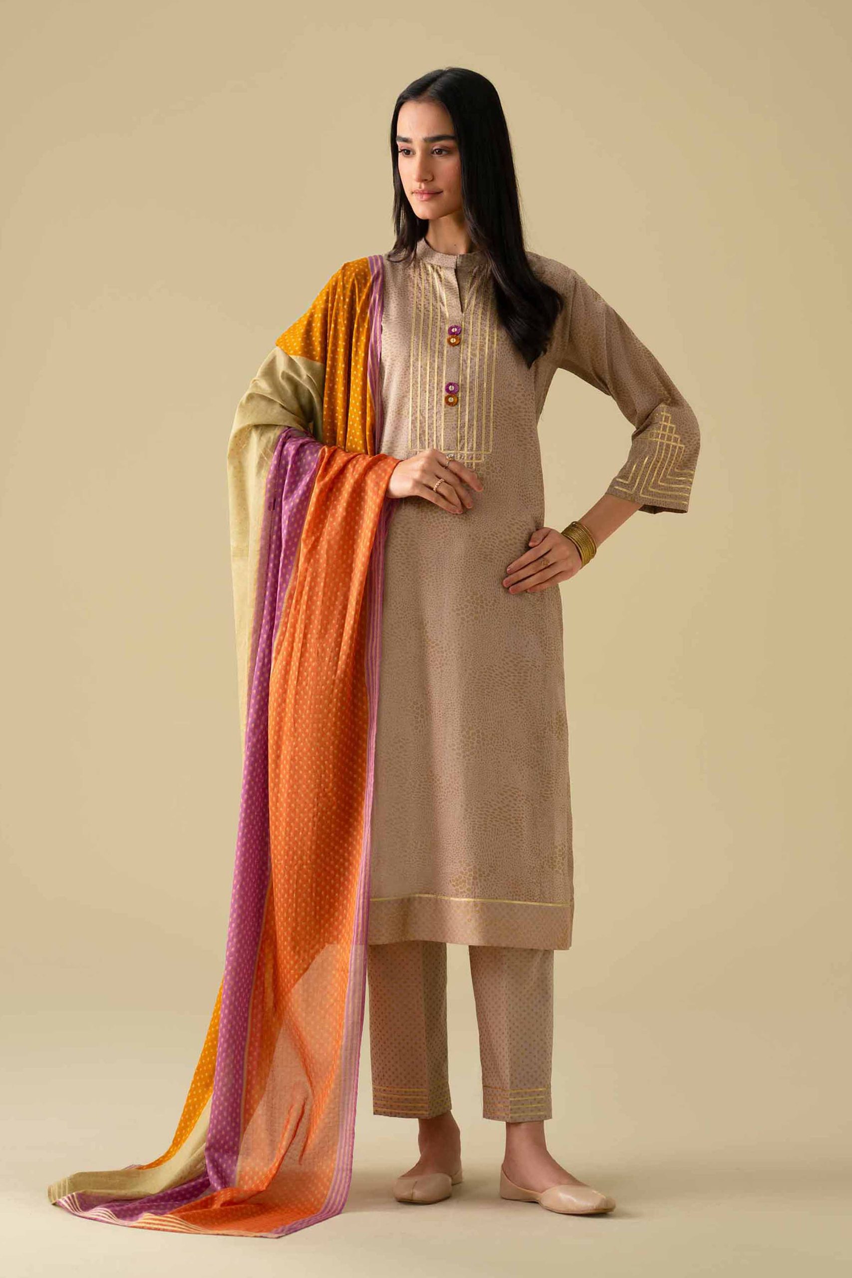 3 Piece - Embroidered Suit - KFE26-116 - Image 2