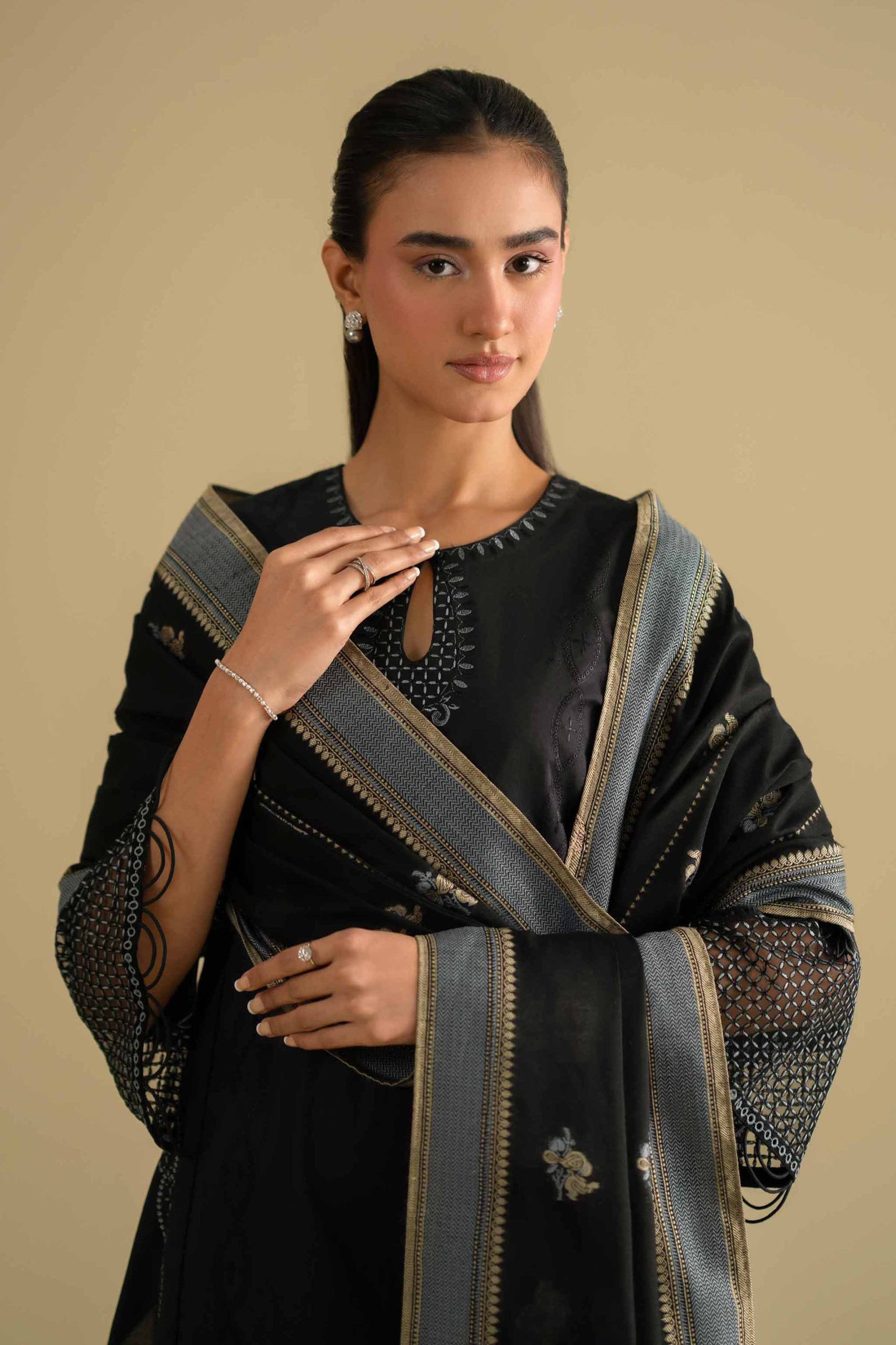 3 Piece - Embroidered Suit - KFE26-82 - Image 2