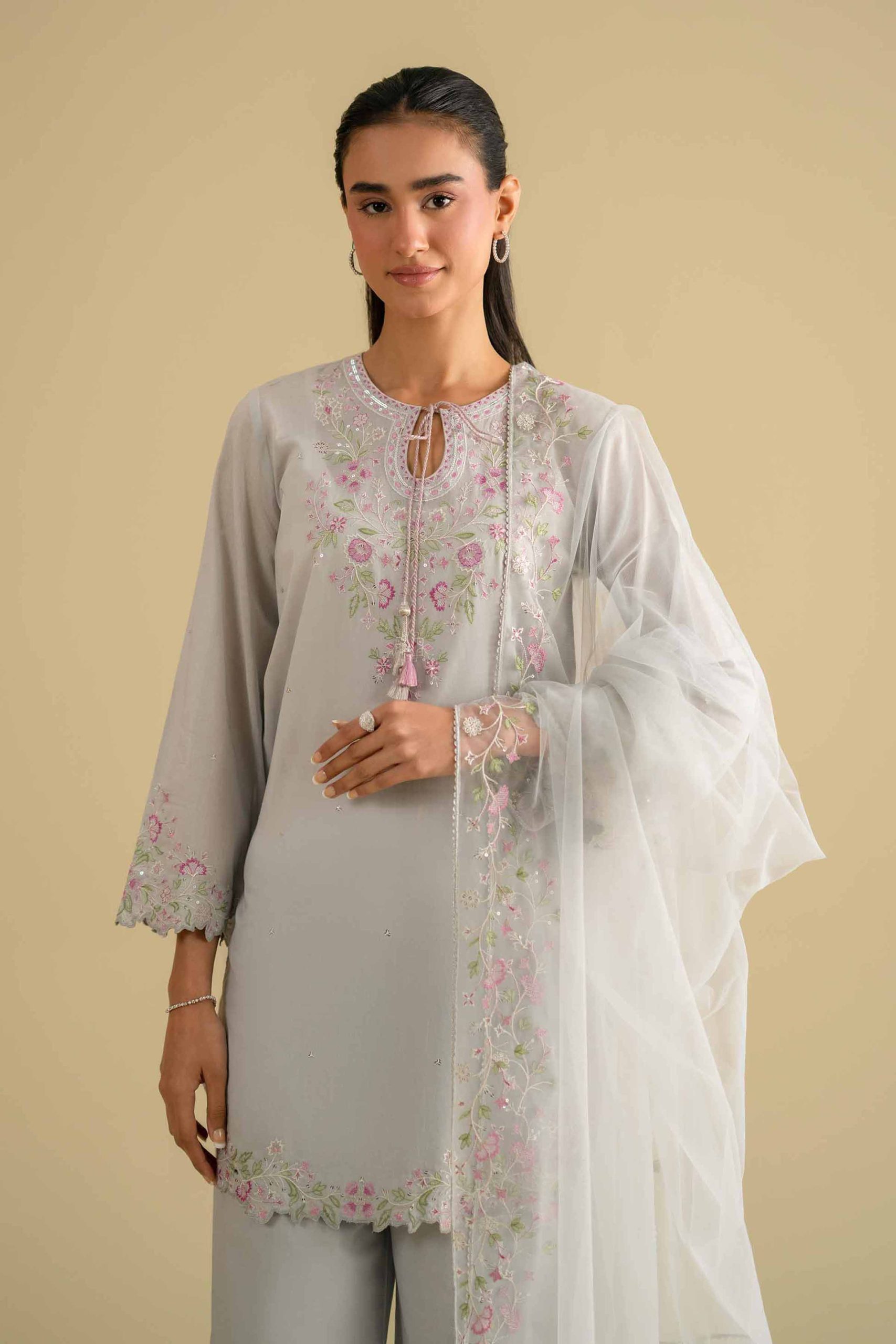 3 Piece - Embroidered Suit - KFE26-95 - Image 5