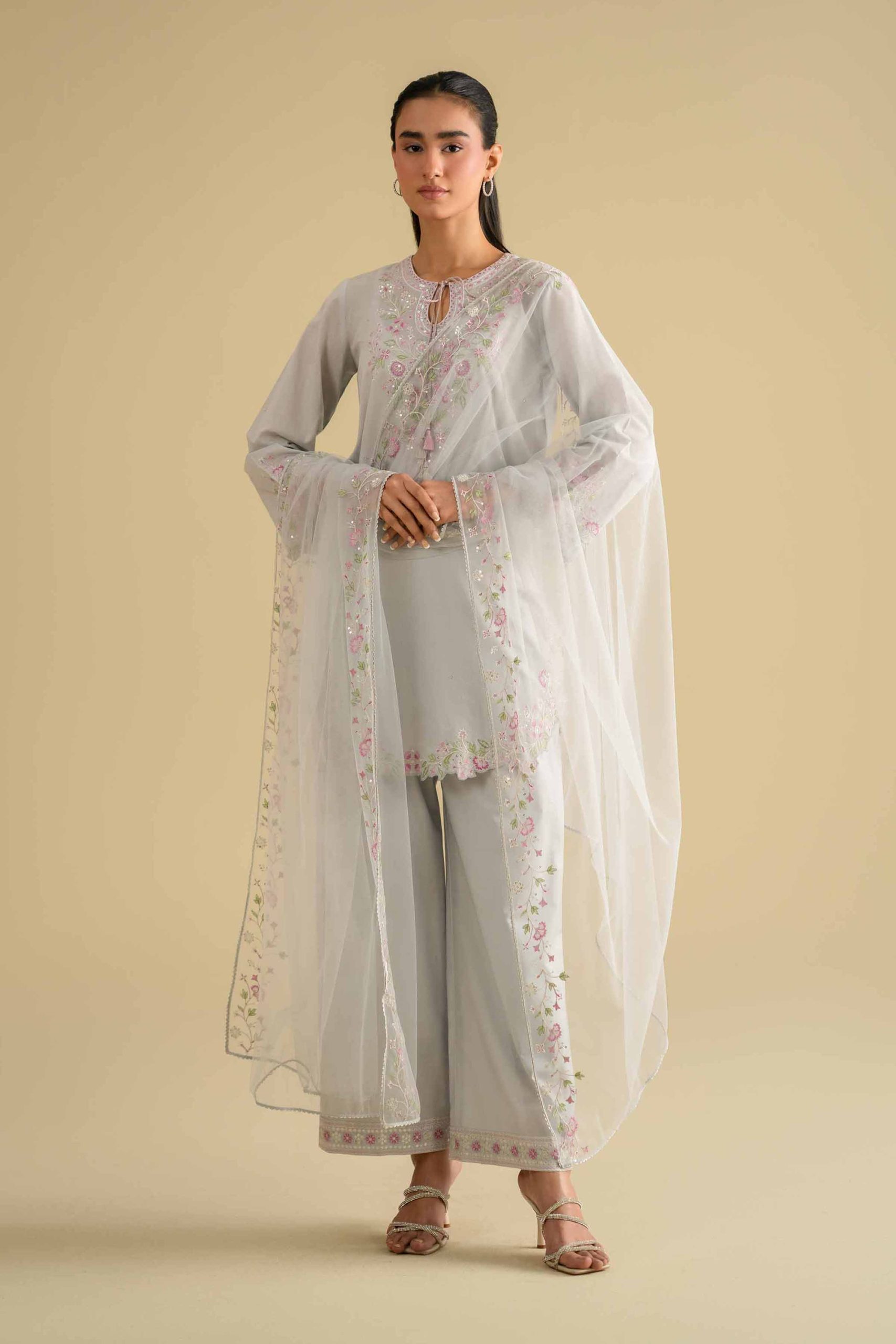 3 Piece - Embroidered Suit - KFE26-95 - Image 4
