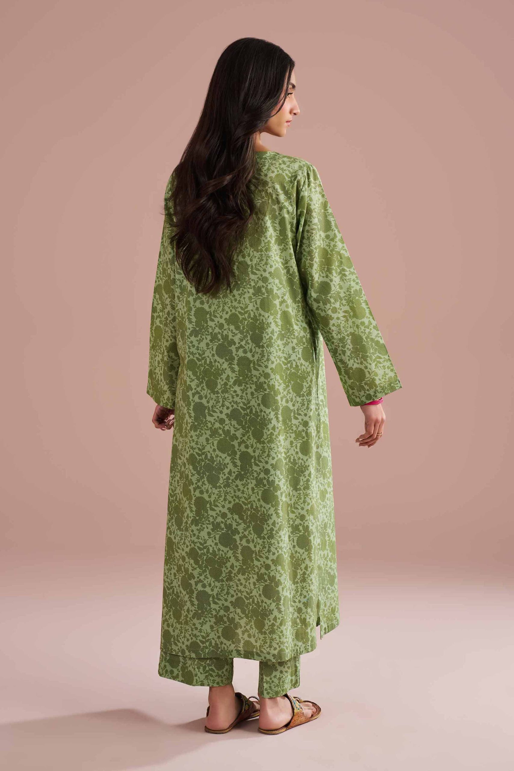 2 Piece - Printed Embroidered Suit - PE26-205 - Image 3
