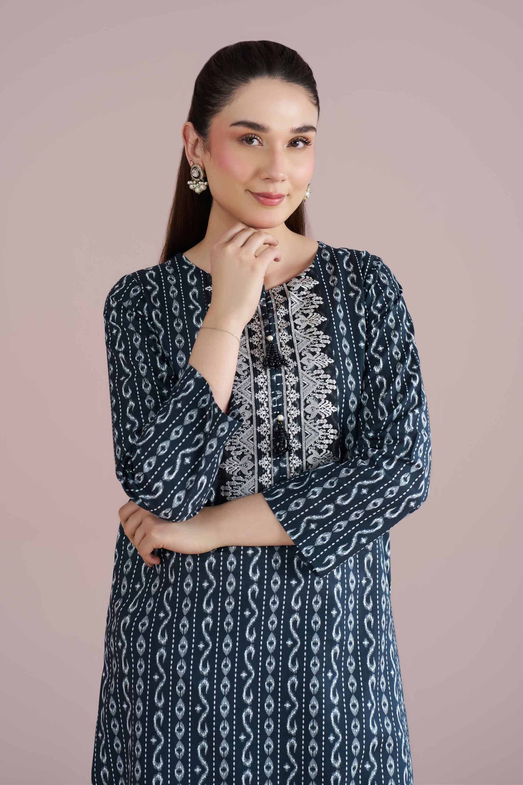 2 Piece - Printed Embroidered Suit - PE26-207 - Image 2