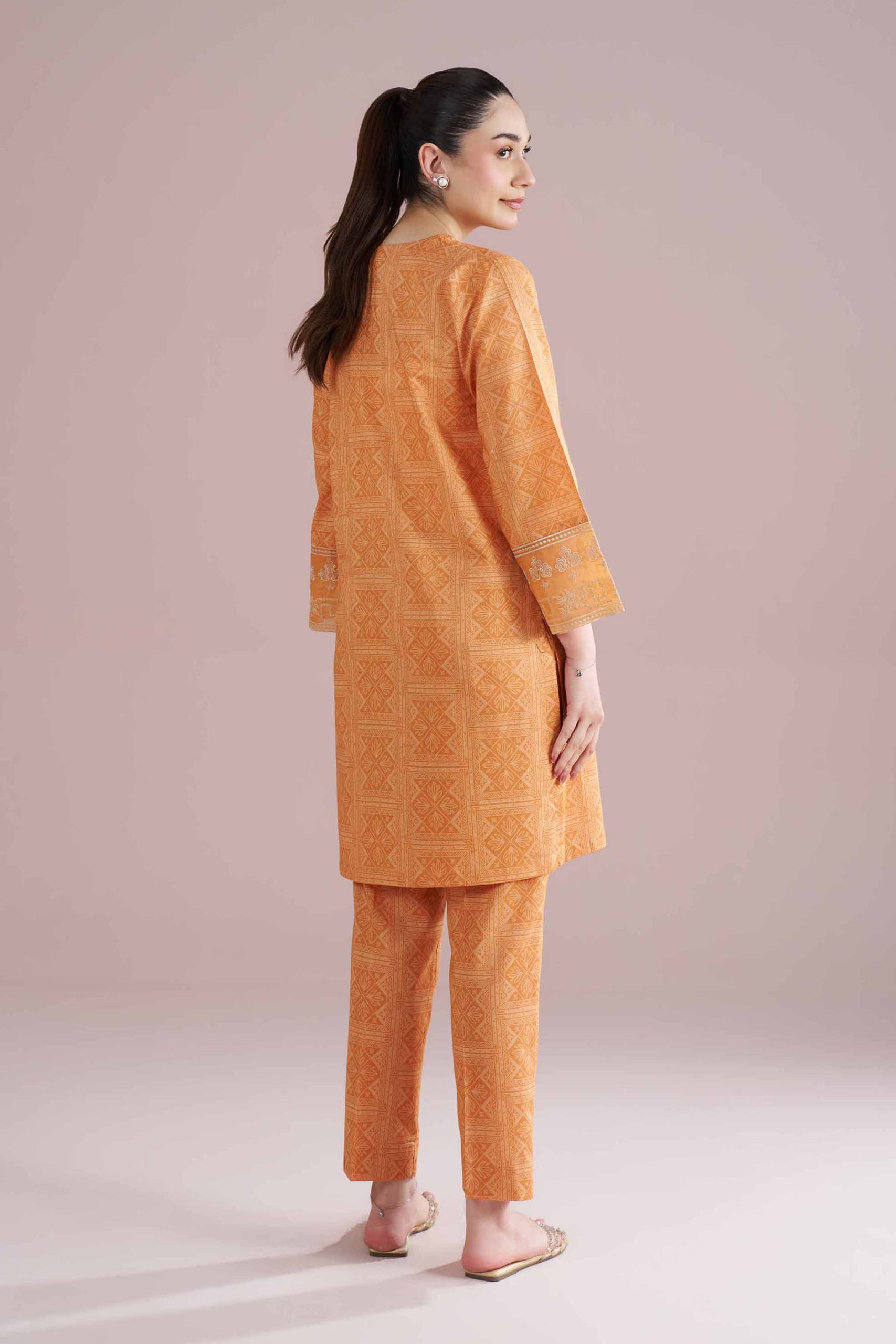2 Piece - Printed Embroidered Suit - PE26-218 - Image 3