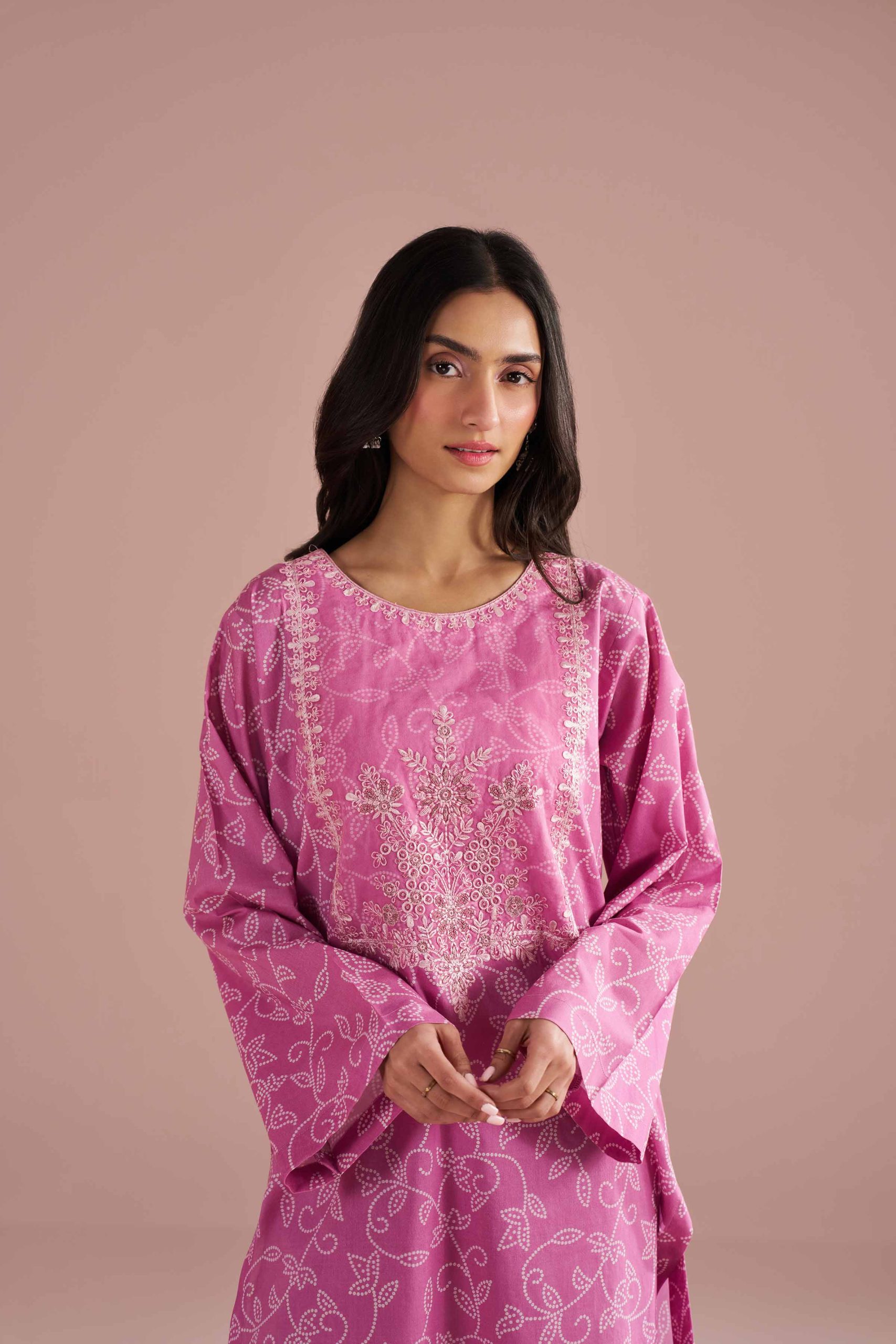 2 Piece - Printed Embroidered Suit - PE26-219 - Image 5