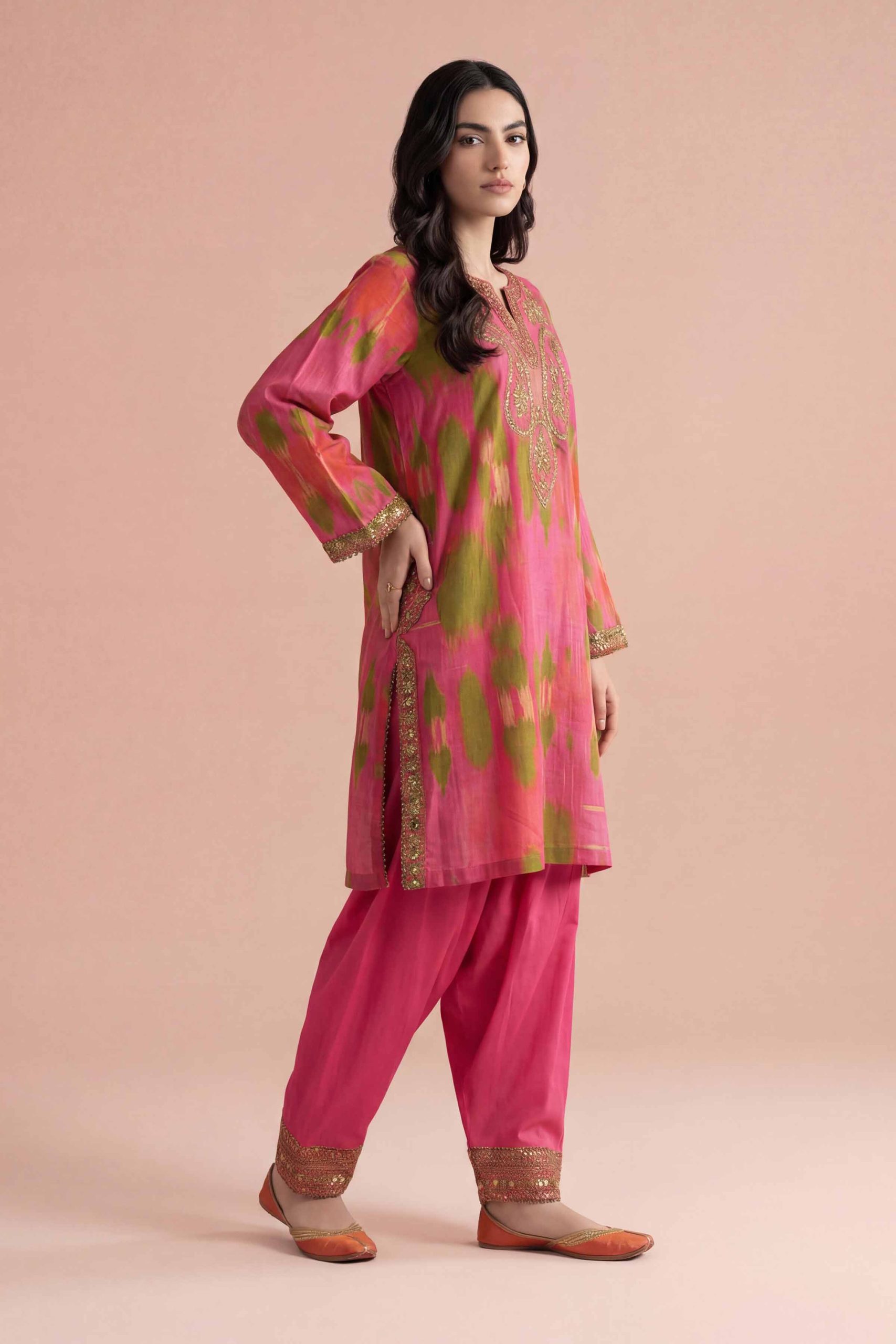 2 Piece - Printed Embroidered Suit - PE26-226 - Image 5