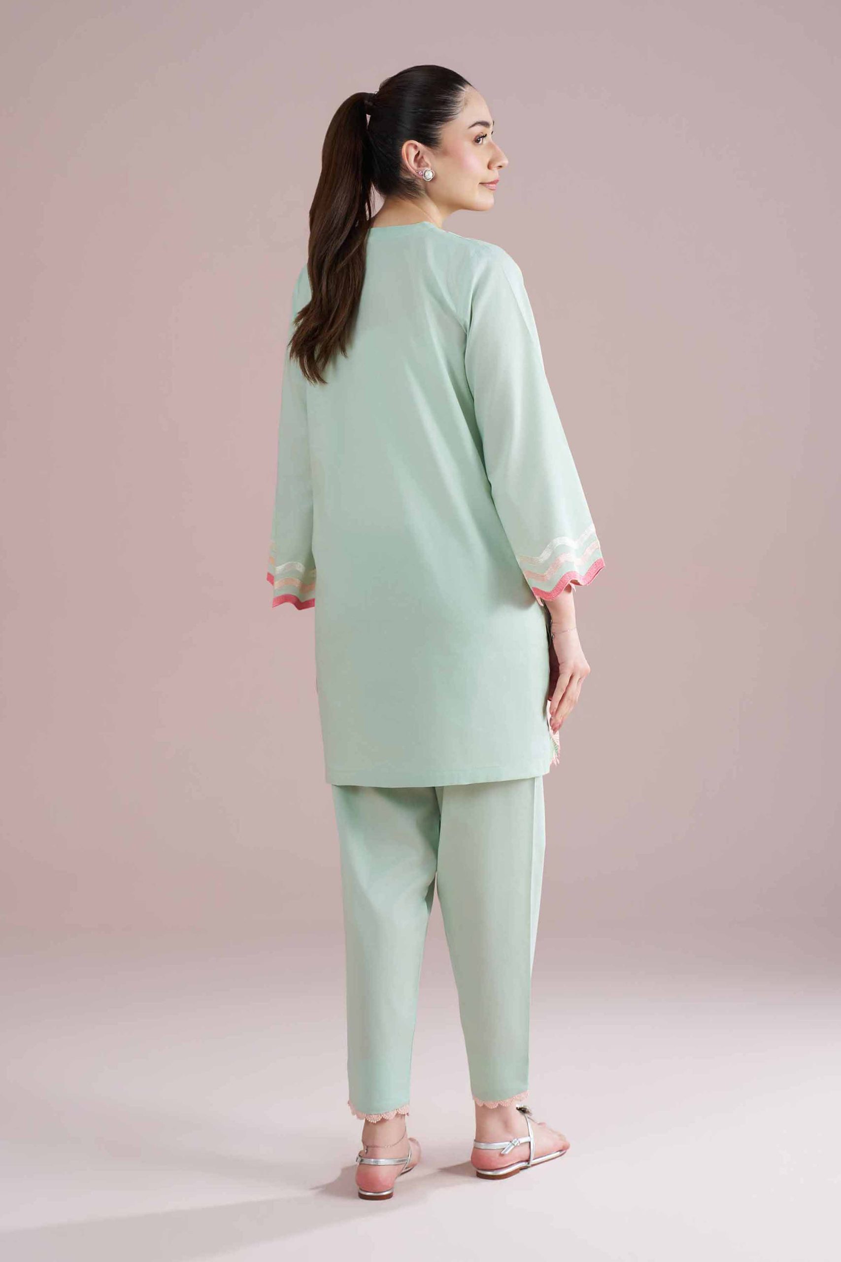 2 Piece - Embroidered Suit - PE26-235 - Image 3