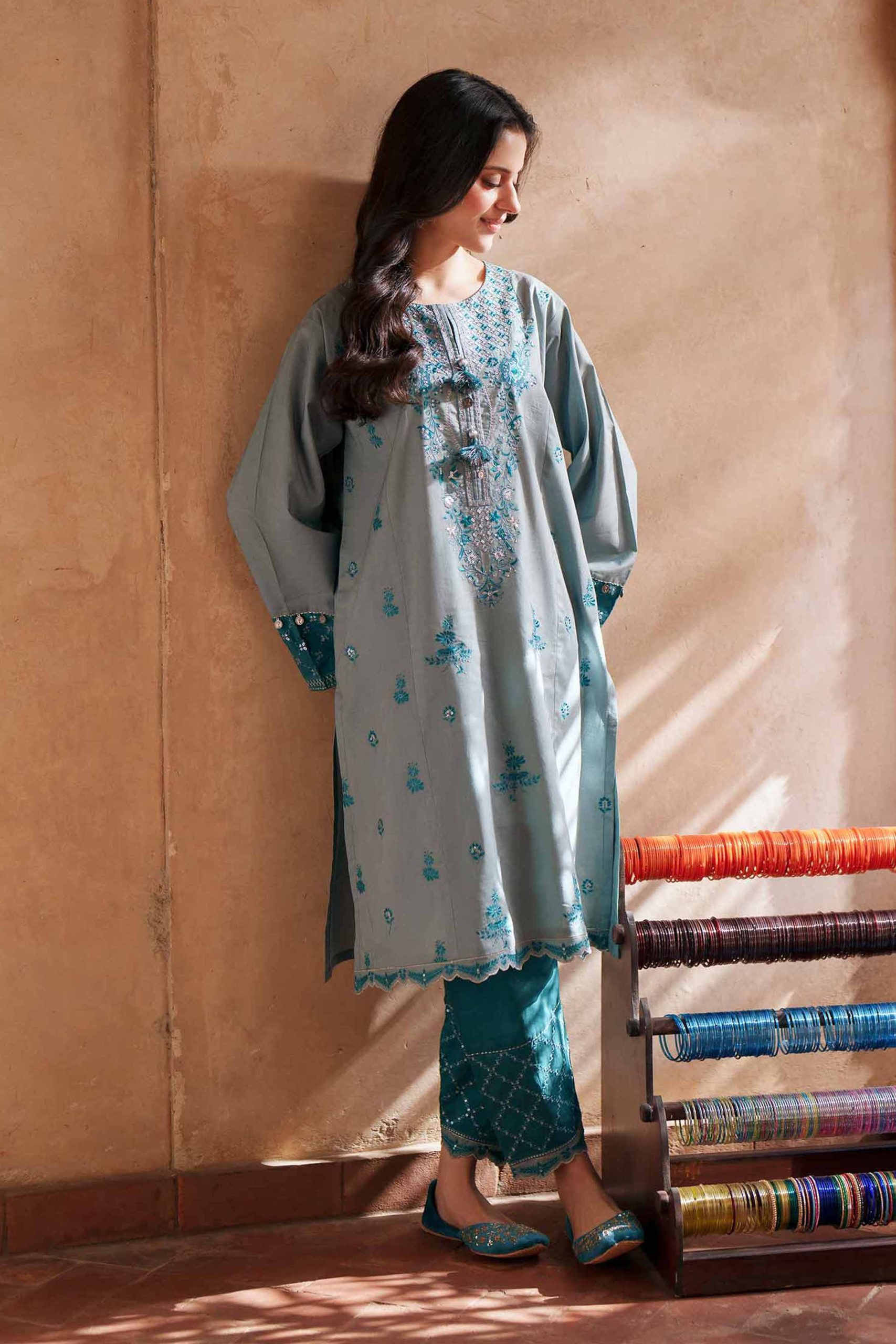 2 Piece - Embroidered Suit - PE26-236