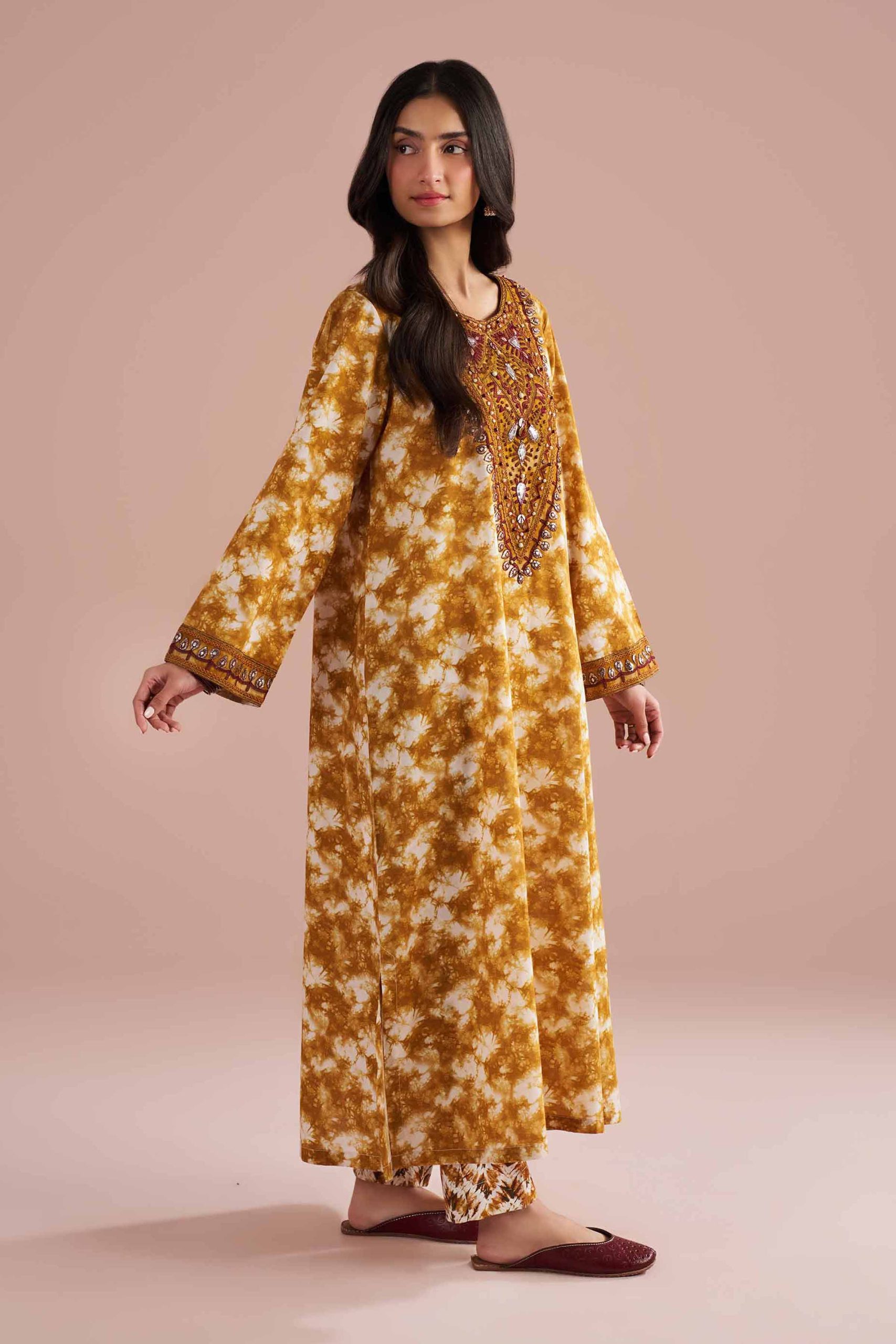 2 Piece - Printed Embroidered Suit - PE26-251 - Image 5