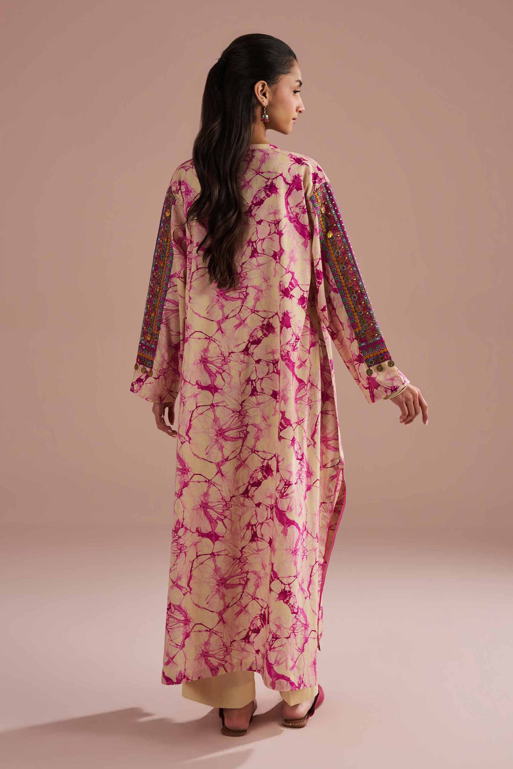 2 Piece - Printed Embroidered Suit - PE26-253 - Image 3