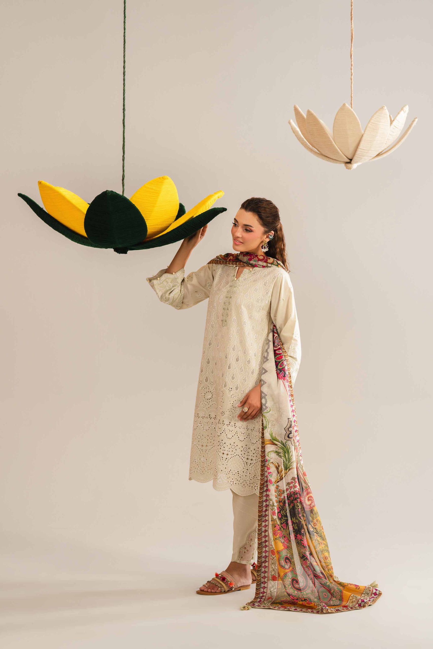 3 Piece - Embroidered Suit - PE26-288 - Image 5