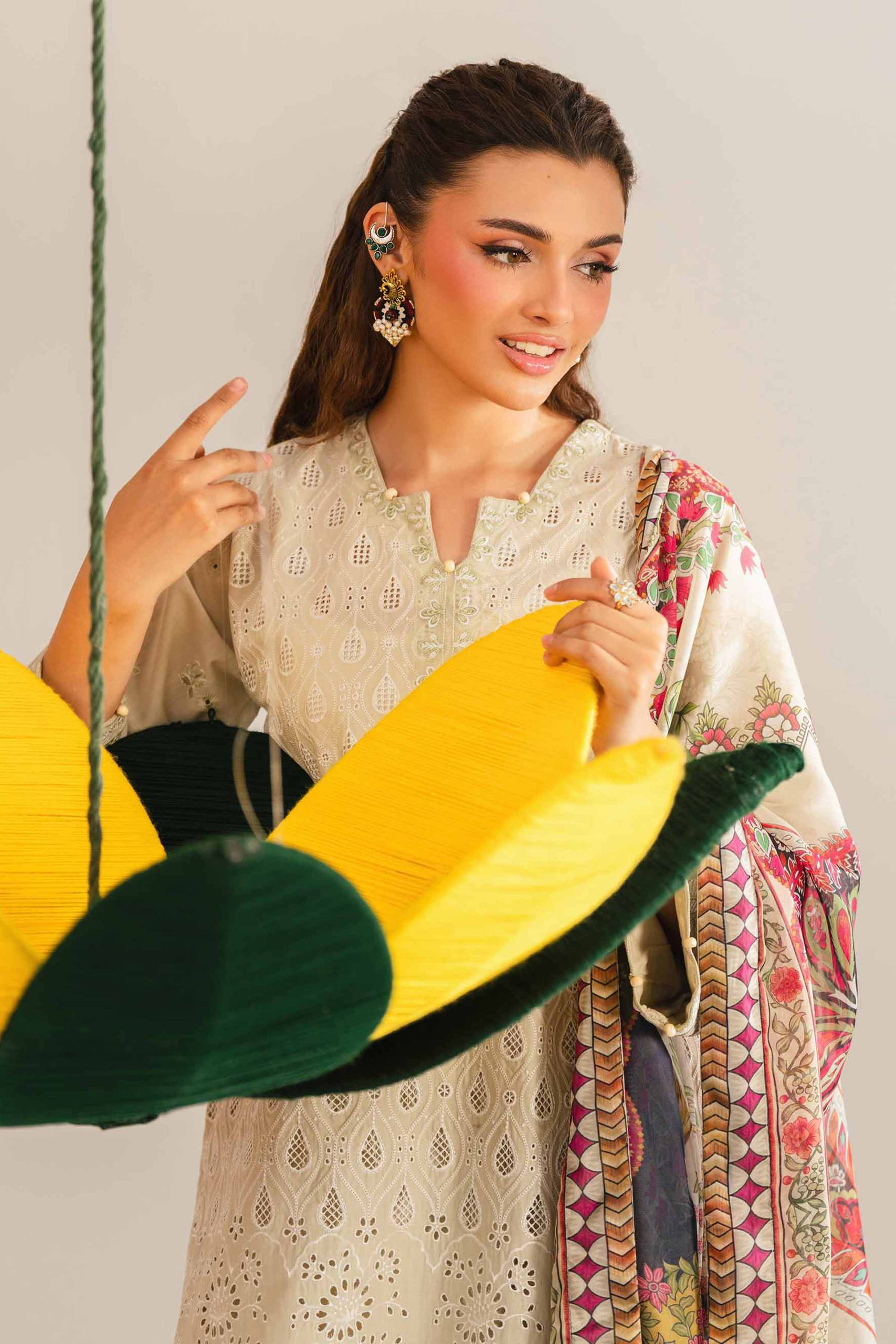 3 Piece - Embroidered Suit - PE26-288 - Image 2