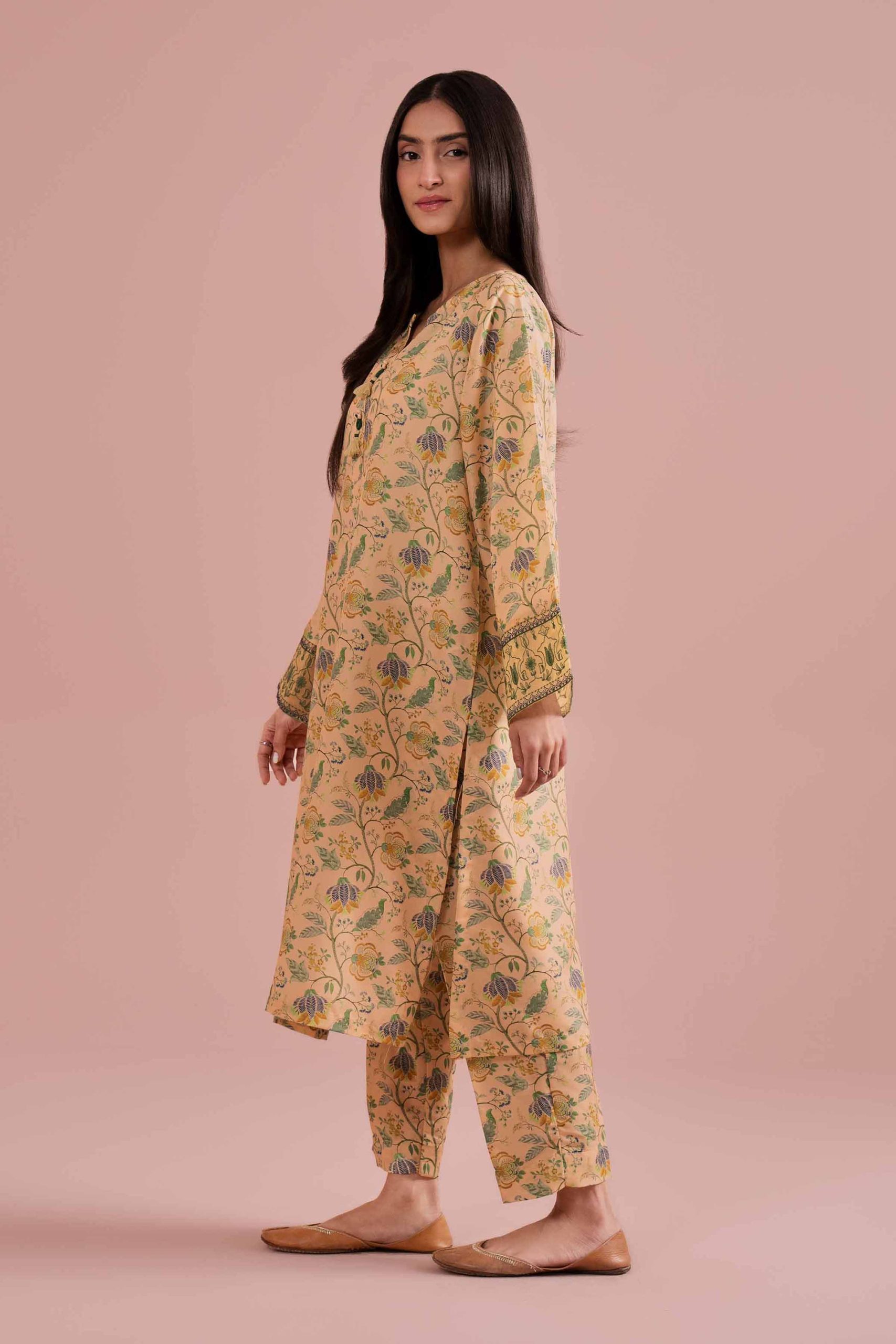 2 Piece - Printed Embroidered Suit - PE26-29 - Image 4