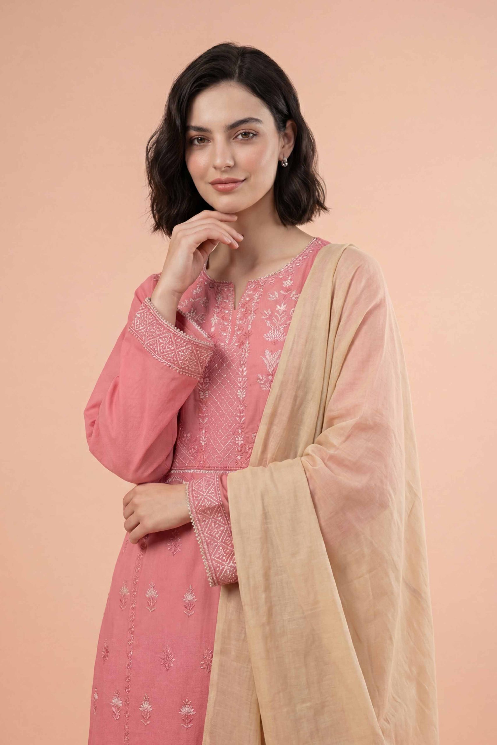 3 Piece - Embroidered Suit - PE26-312 - Image 2
