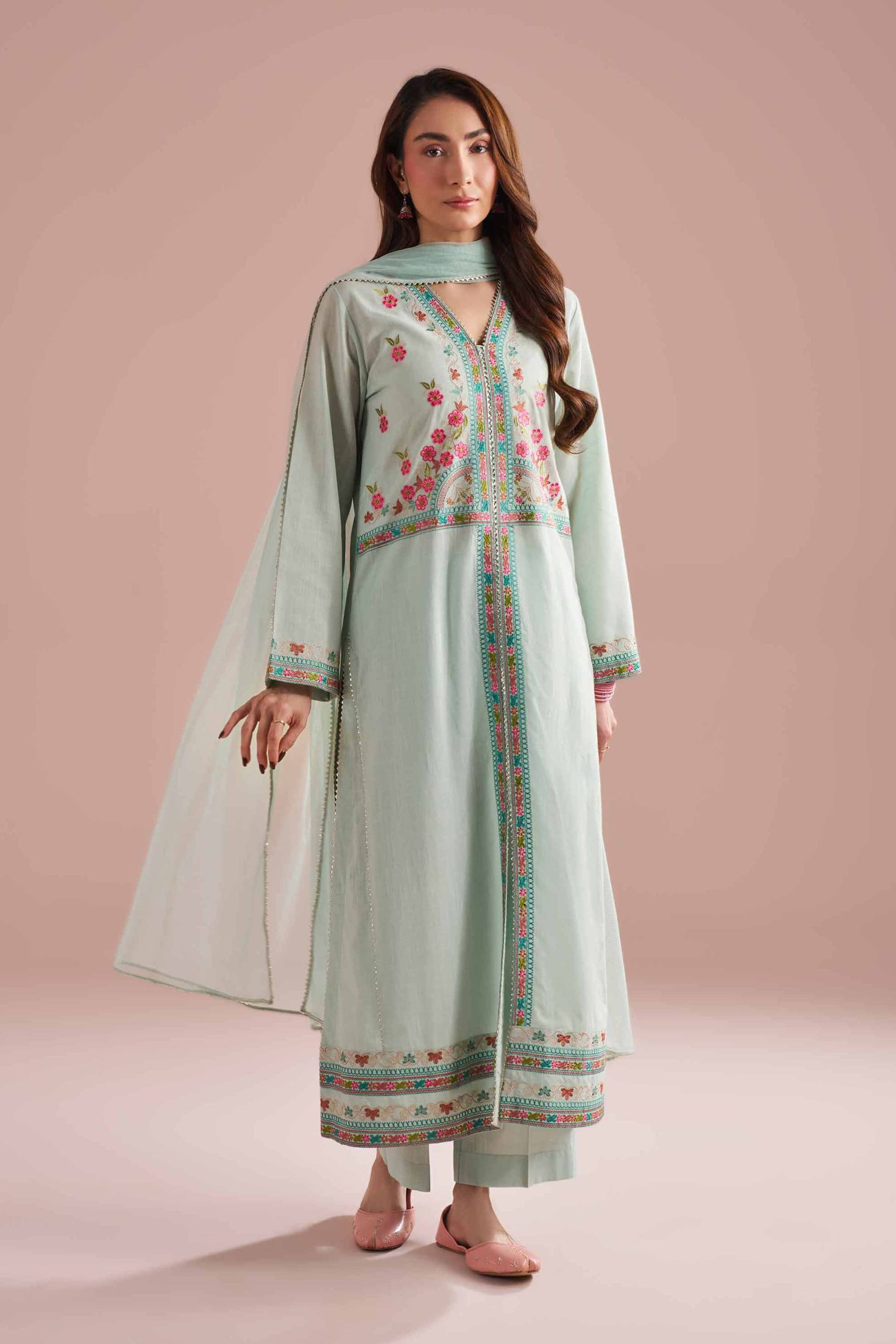 3 Piece - Embroidered Suit - PE26-324