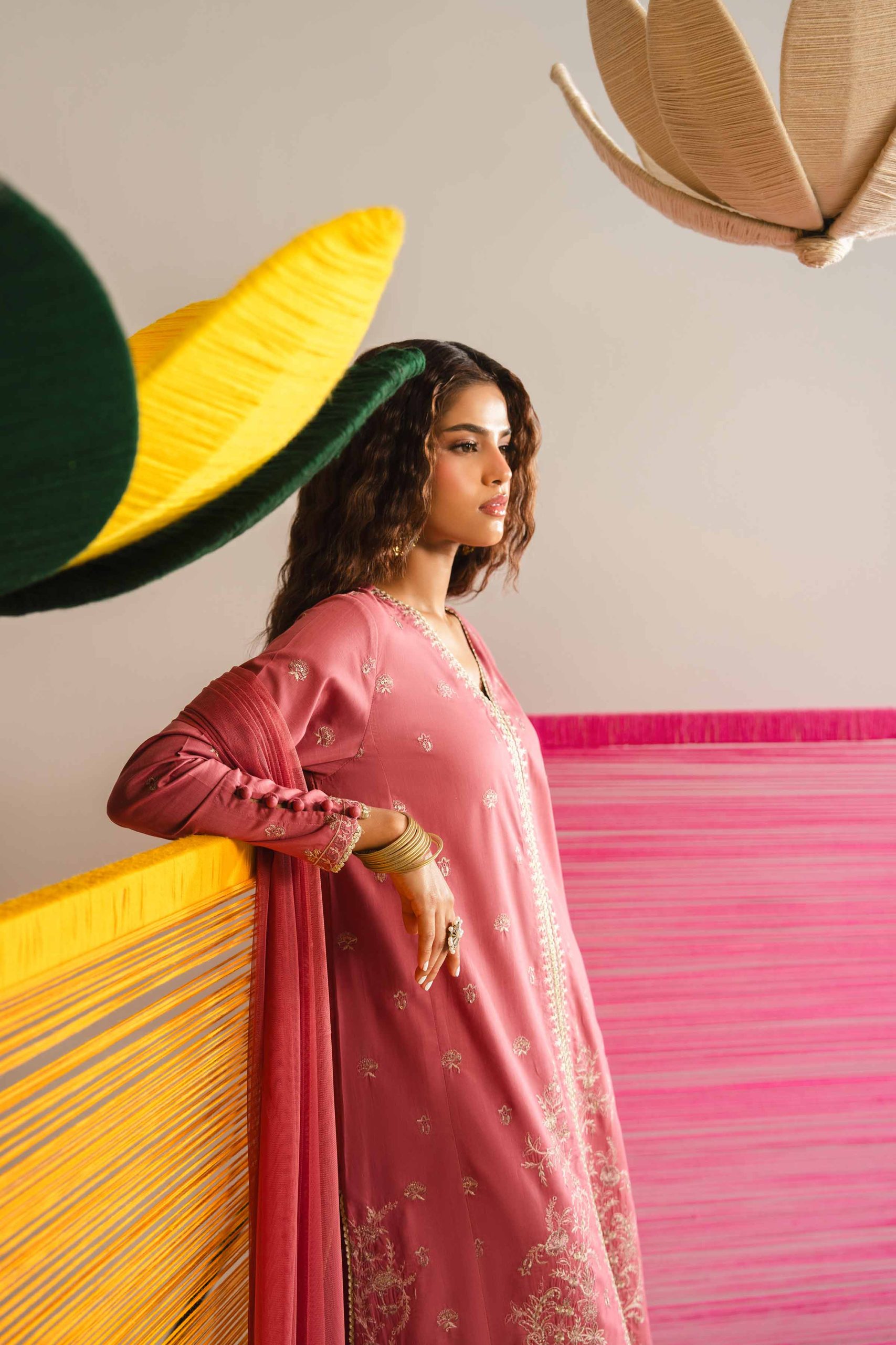 3 Piece - Embroidered Suit - PE26-326 - Image 3