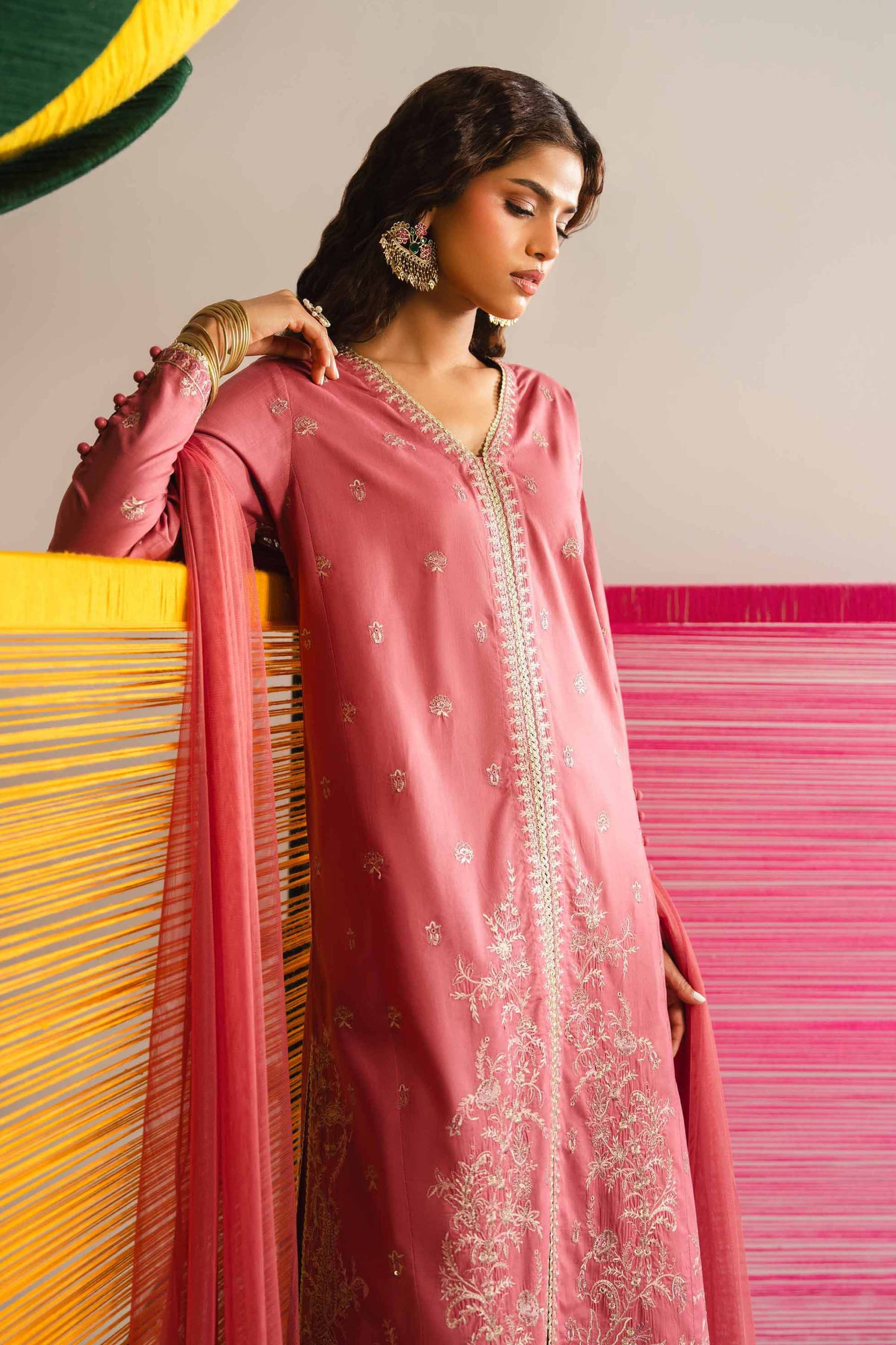 3 Piece - Embroidered Suit - PE26-326 - Image 2