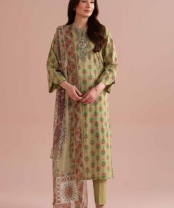 3 Piece - Printed Embroidered Suit - PE26-330