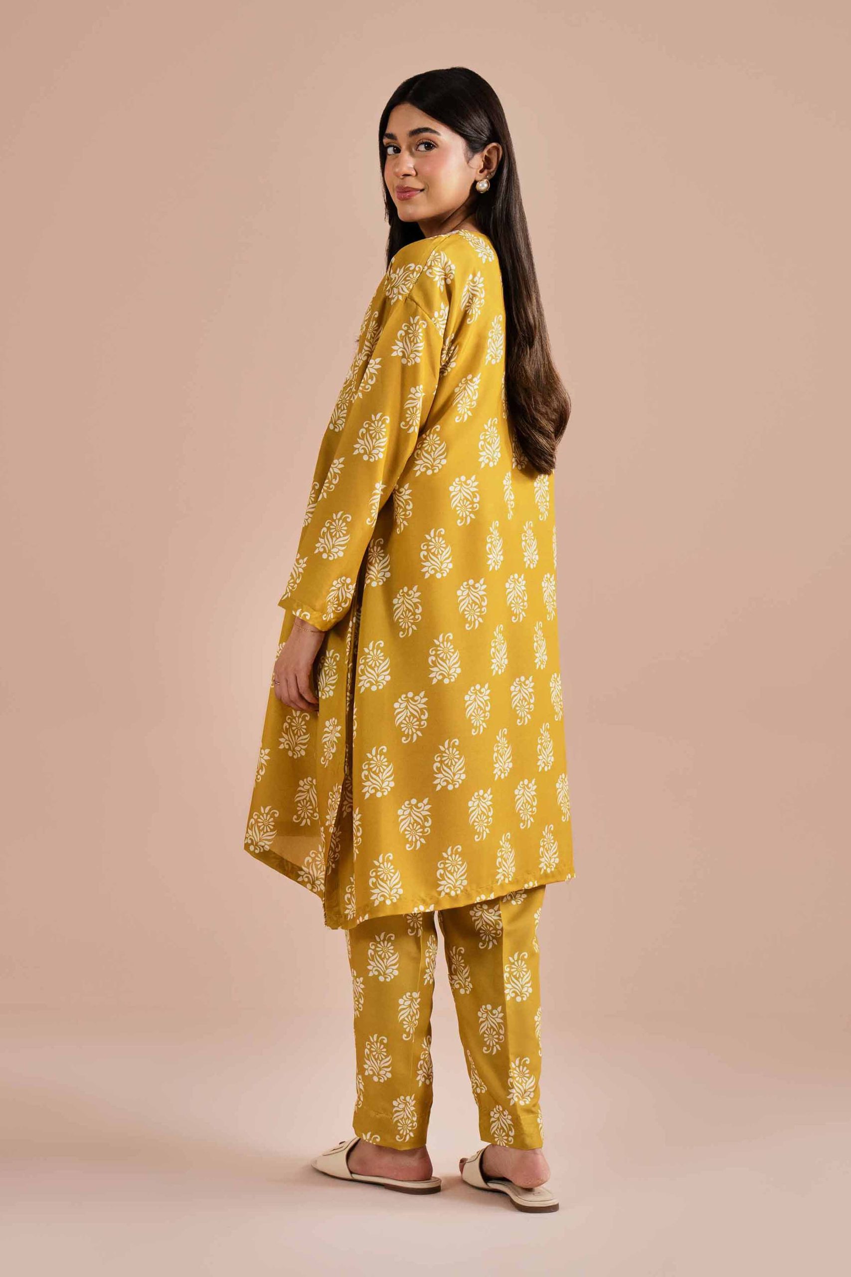 2 Piece - Printed Embroidered Suit - PE26-34 - Image 3