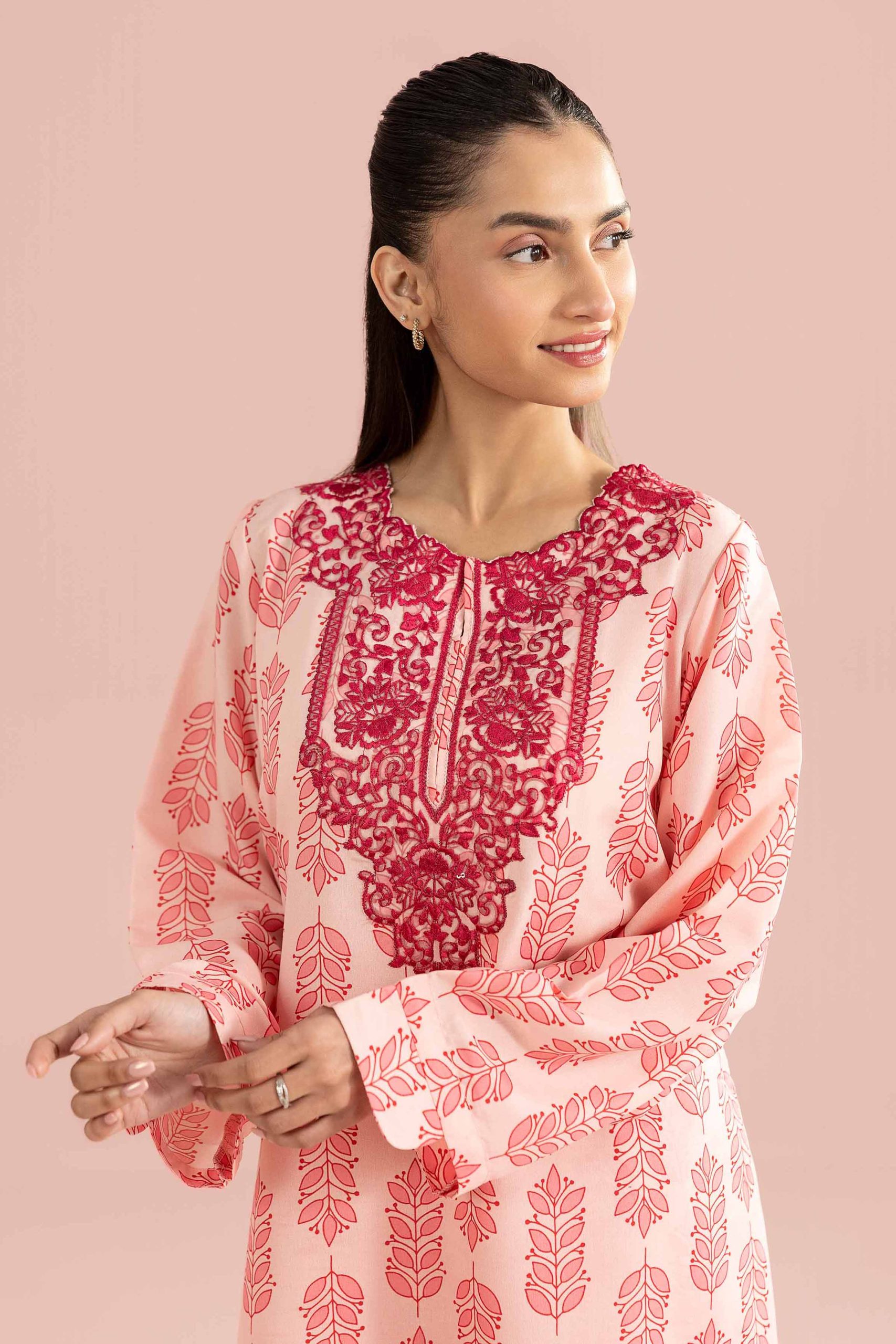 2 Piece - Printed Embroidered Suit - PE26-351 - Image 2