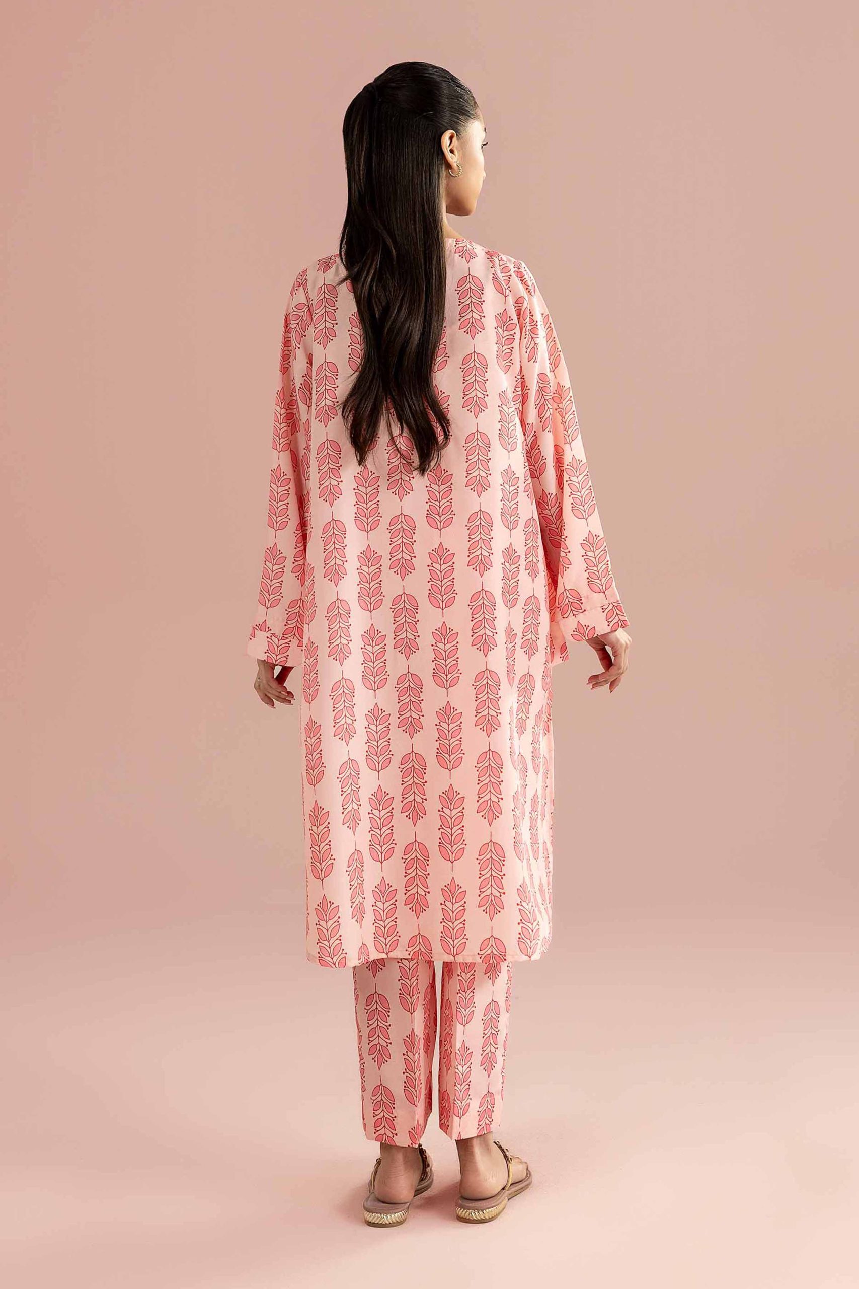 2 Piece - Printed Embroidered Suit - PE26-351 - Image 4