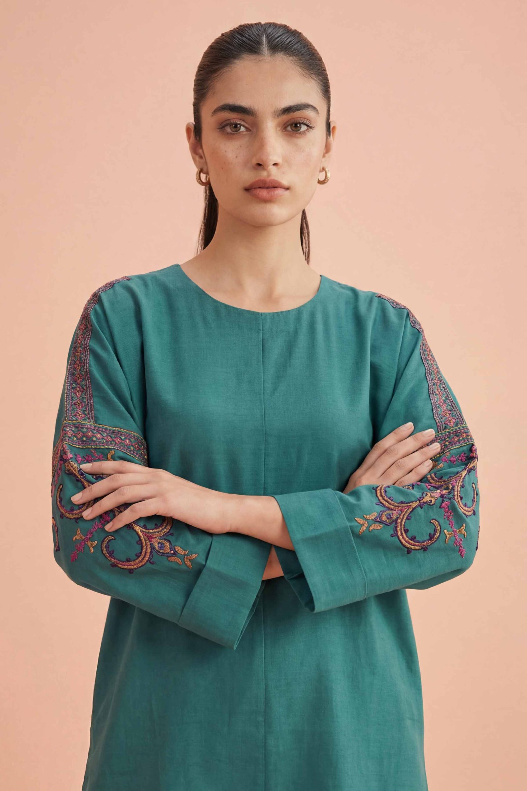 2 Piece - Embroidered Suit - PE26-408 - Image 5