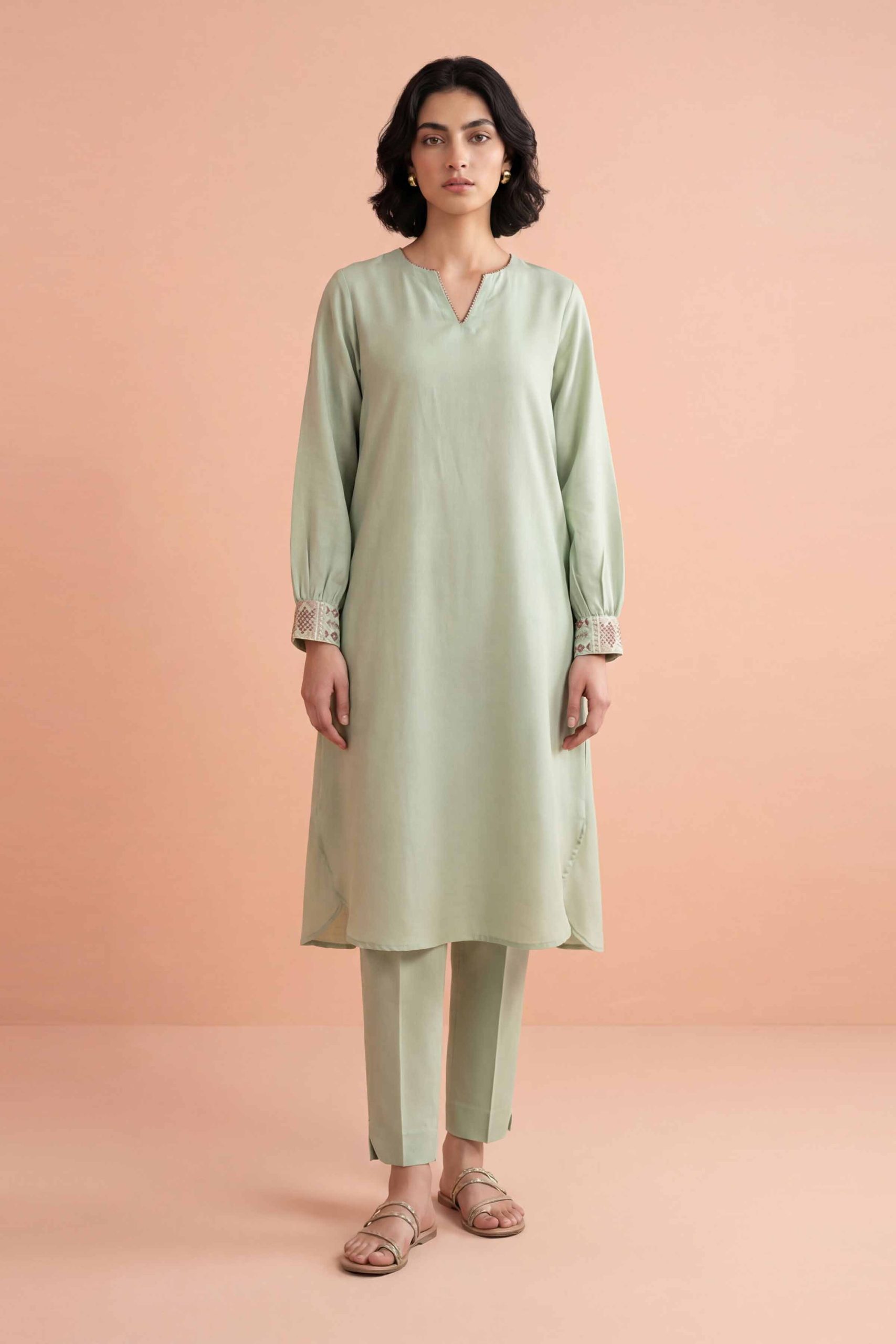 2 Piece - Embroidered Suit - PE26-409 - Image 5